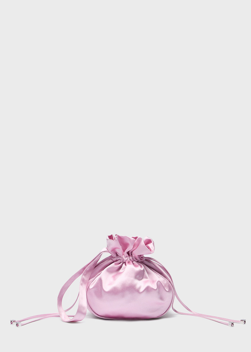 PRINTED SATIN CLUTCH BAG WITH RHINESTONE LOGO 3