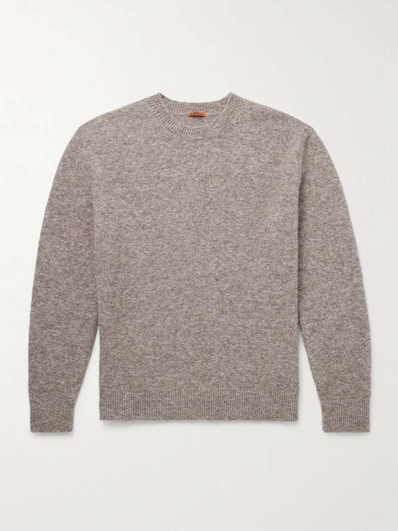 Brushed Alpaca-Blend Sweater Taupe 1