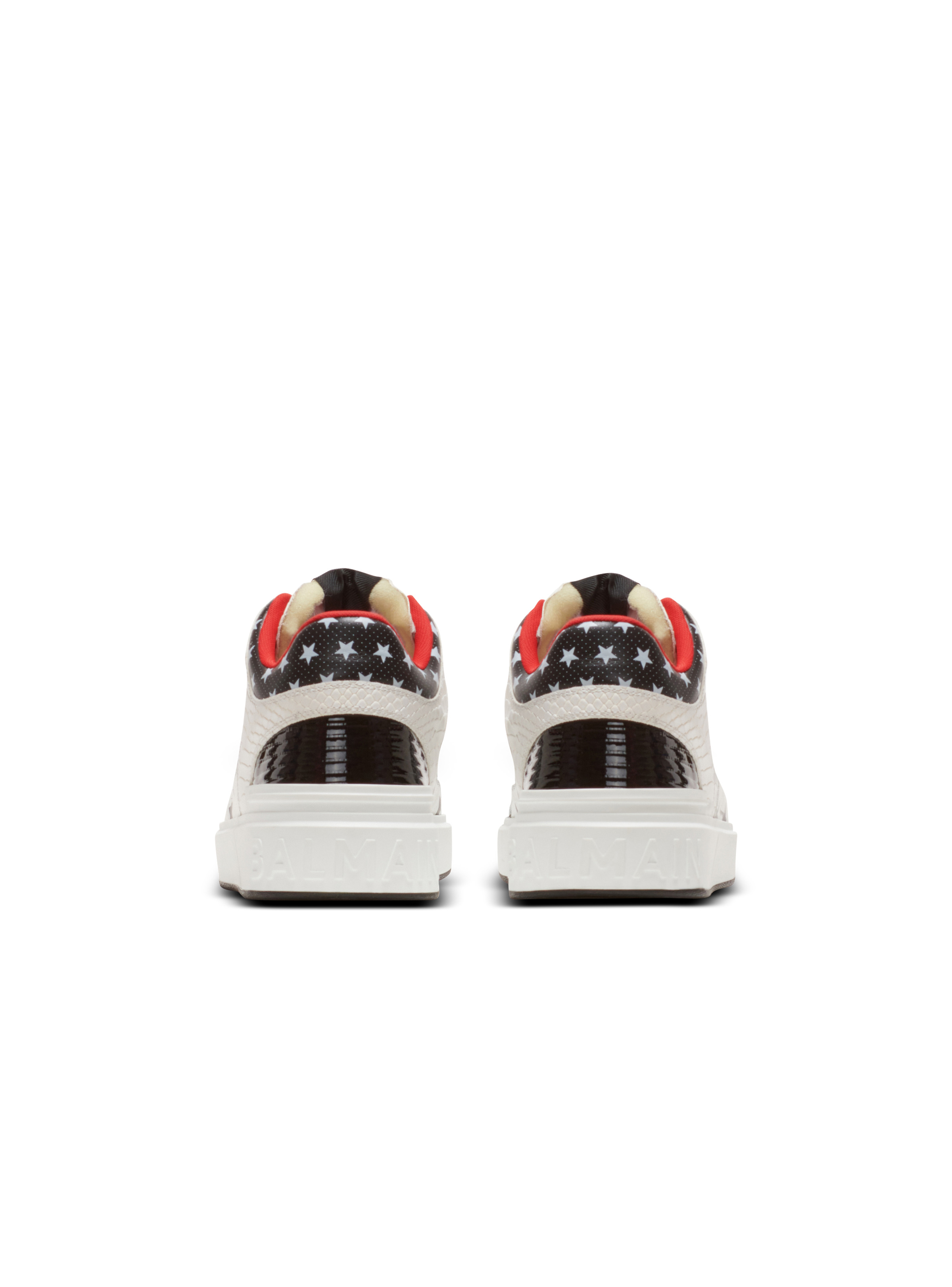 Balmain B-Court Mid Top star print leather trainers | REVERSIBLE