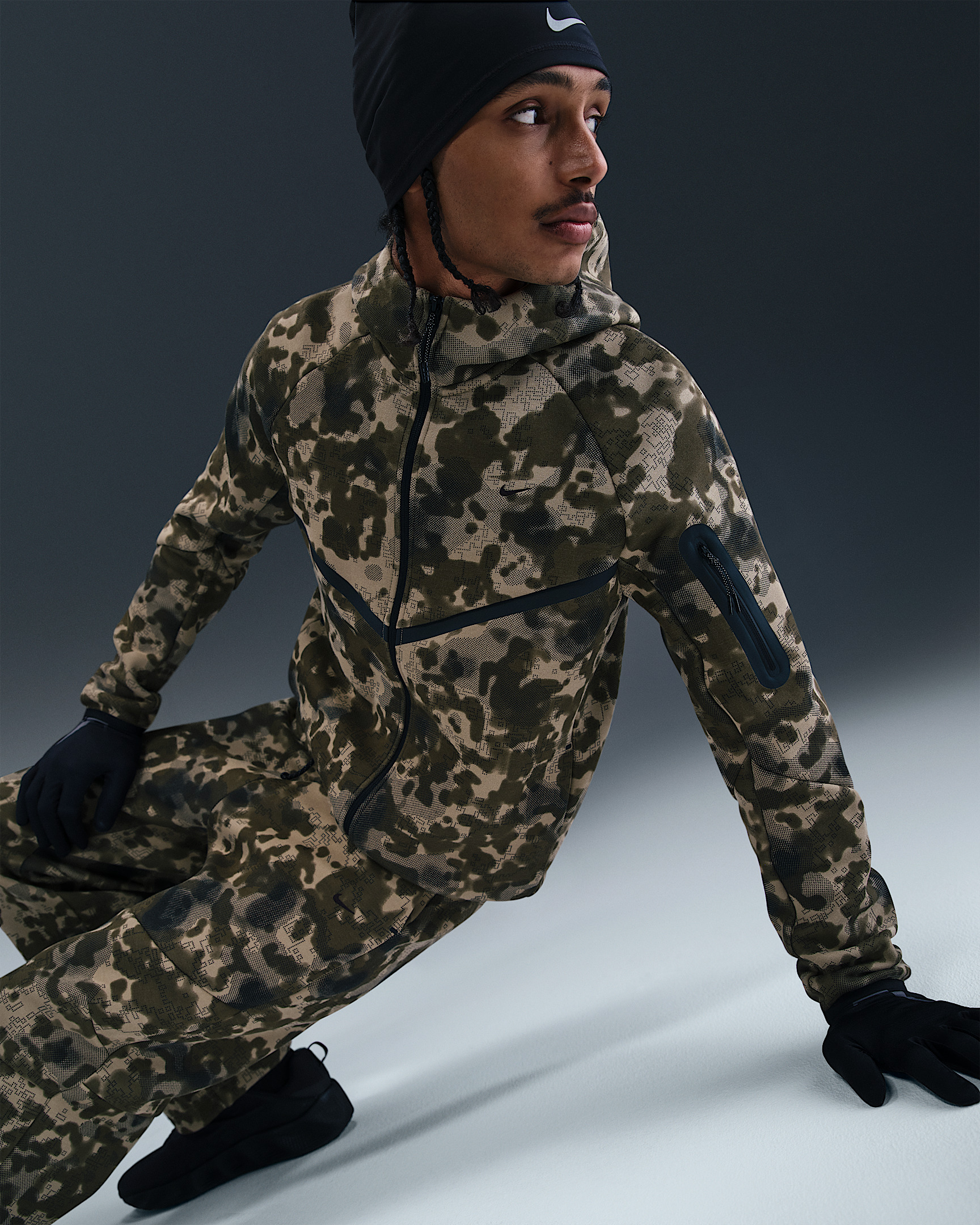 Nike Tech Men's Full-Zip Fleece Camo Windrunner Jacket - 3