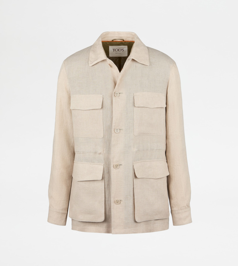 FIELD JACKET IN LINEN - BEIGE 1