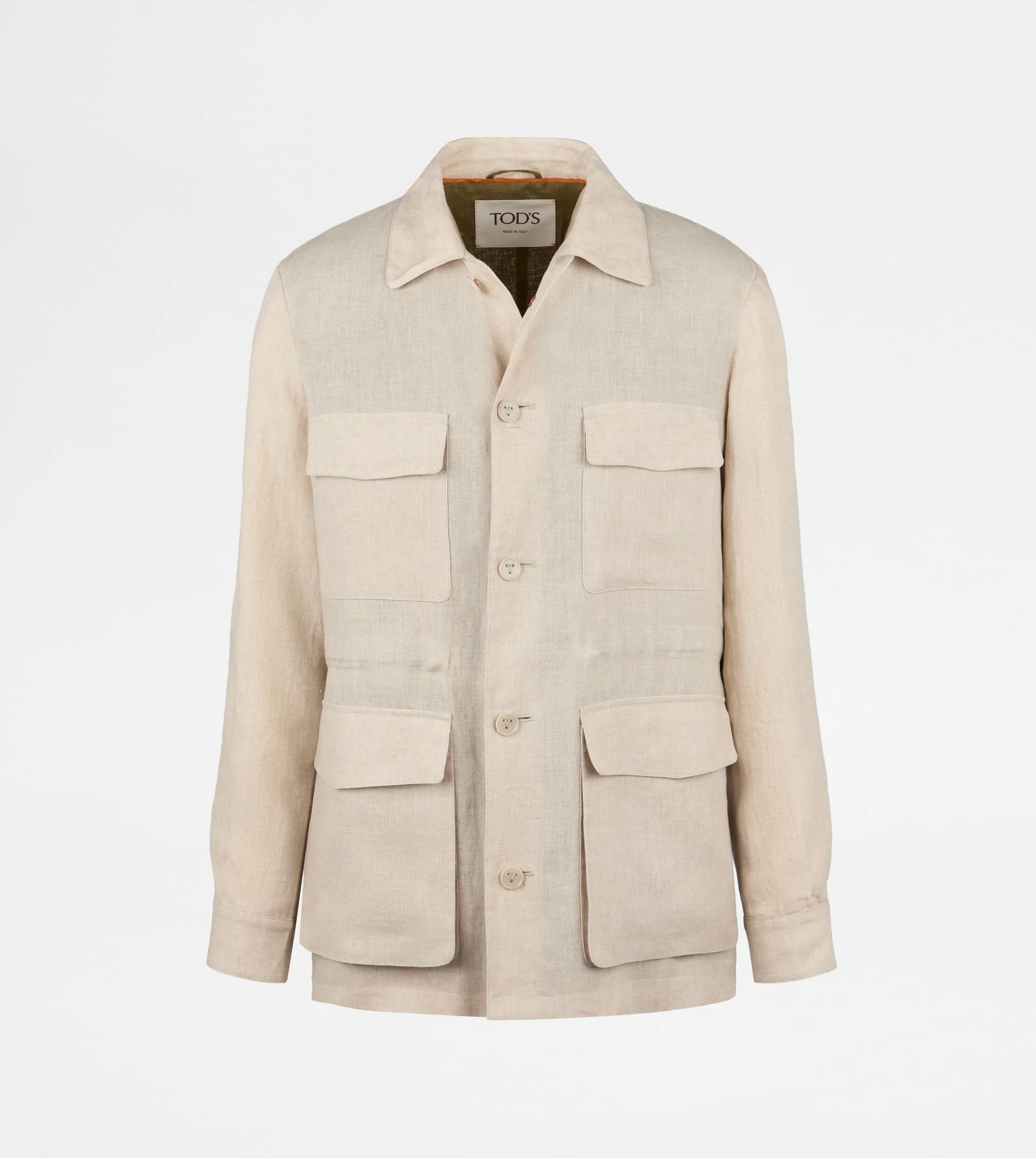 FIELD JACKET IN LINEN - BEIGE - 1