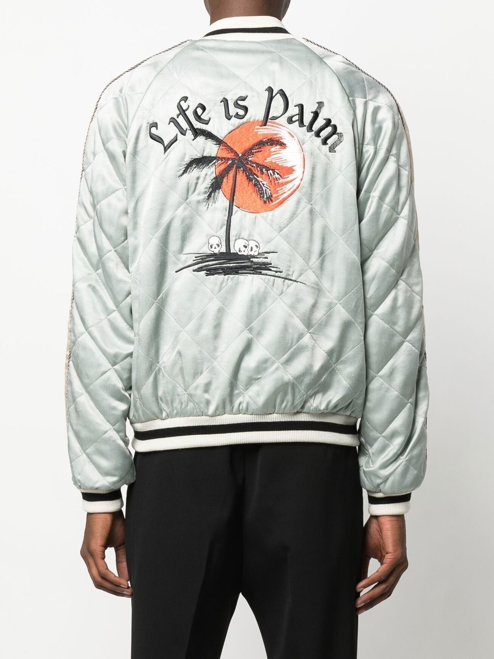 embroidered-motif quilted jacket - 4