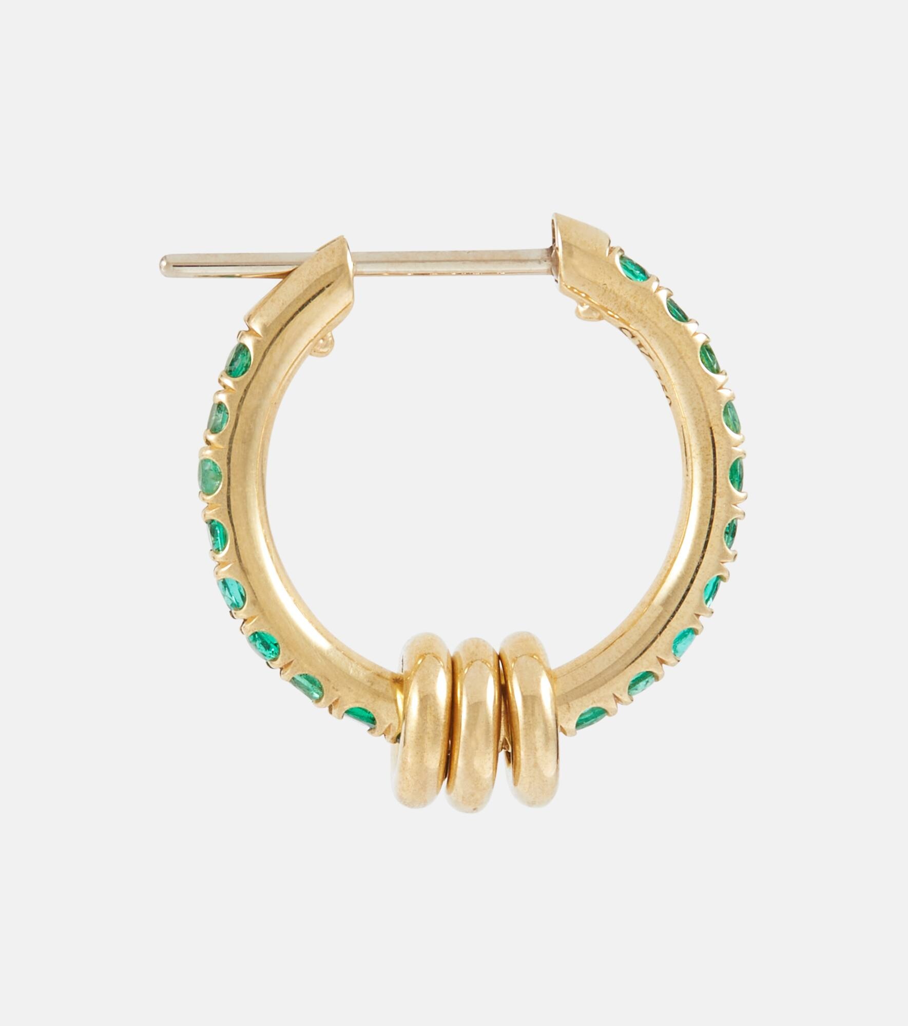 Ara 18kt gold earrings with emeralds - 4