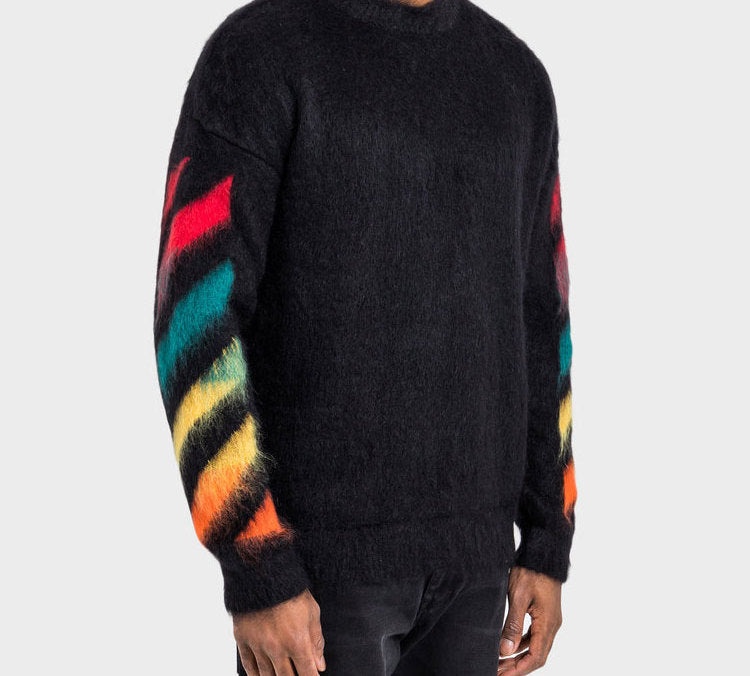 Off-White Classic Arrow Logo Printing Pullover Knit Black OMHA036E20KNI0011087 - 5