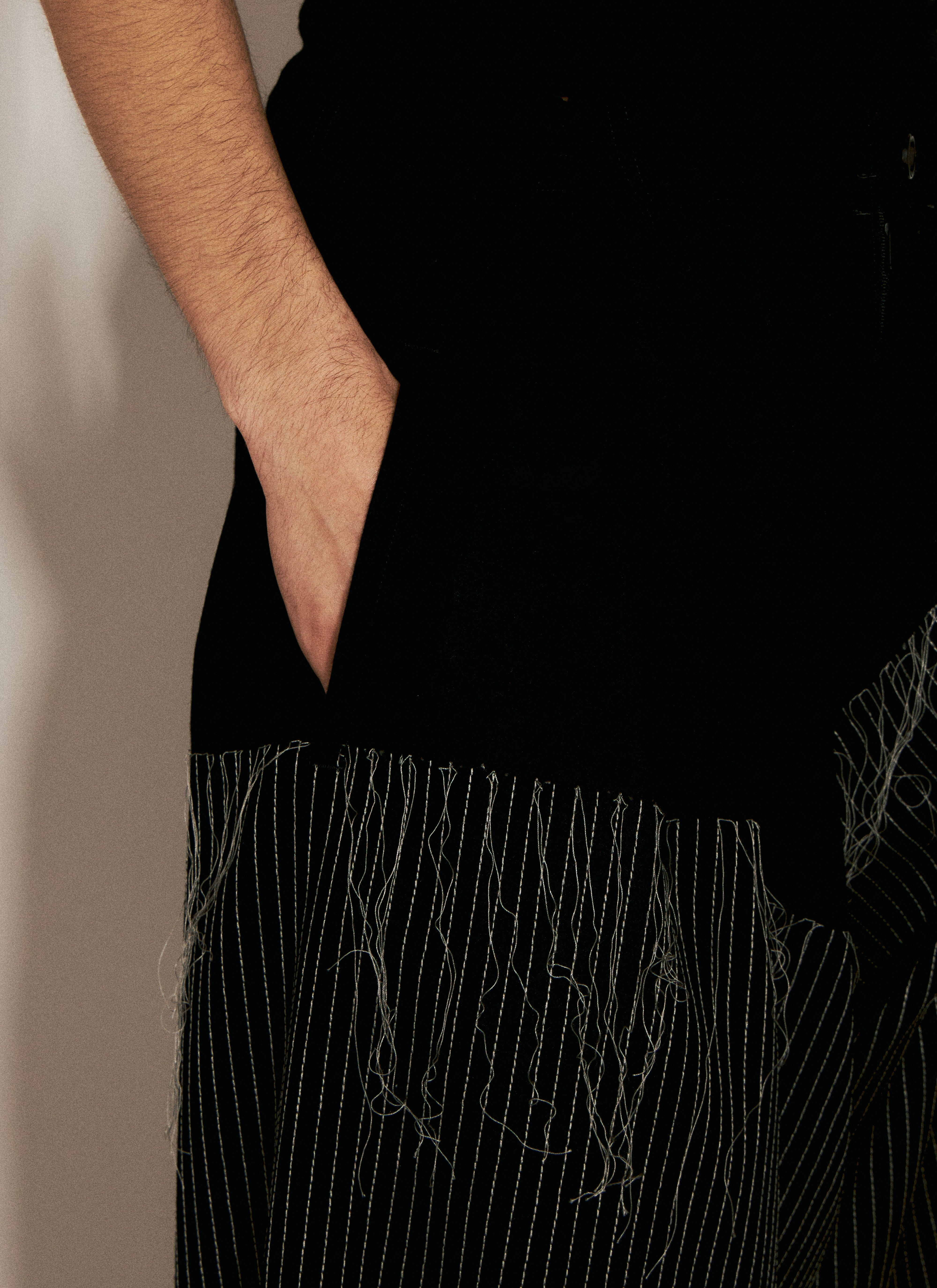 Yohji Yamamoto Men Embroidery Draped Pants - 3