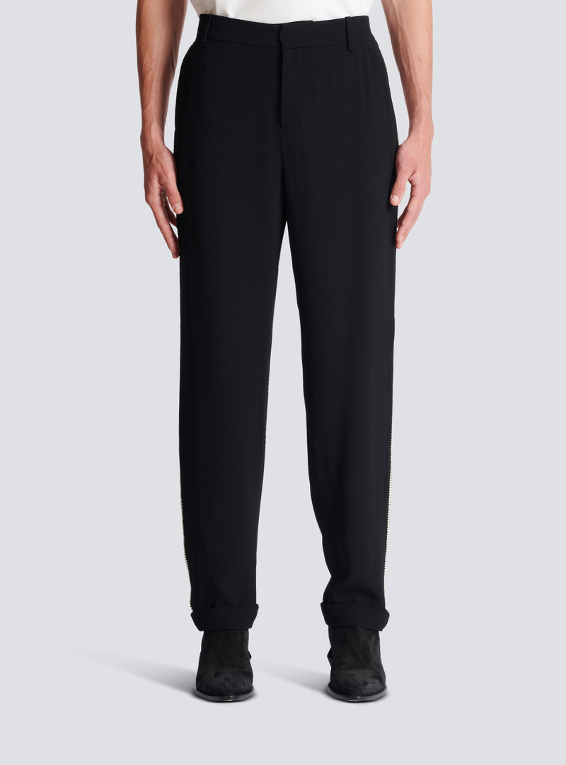 Straight-leg crystal-embroidered trousers 5