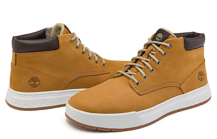 Timberland Maple Grove Wide Fit Leather Chukka Boots 'Wheat' A5PRVW - 5