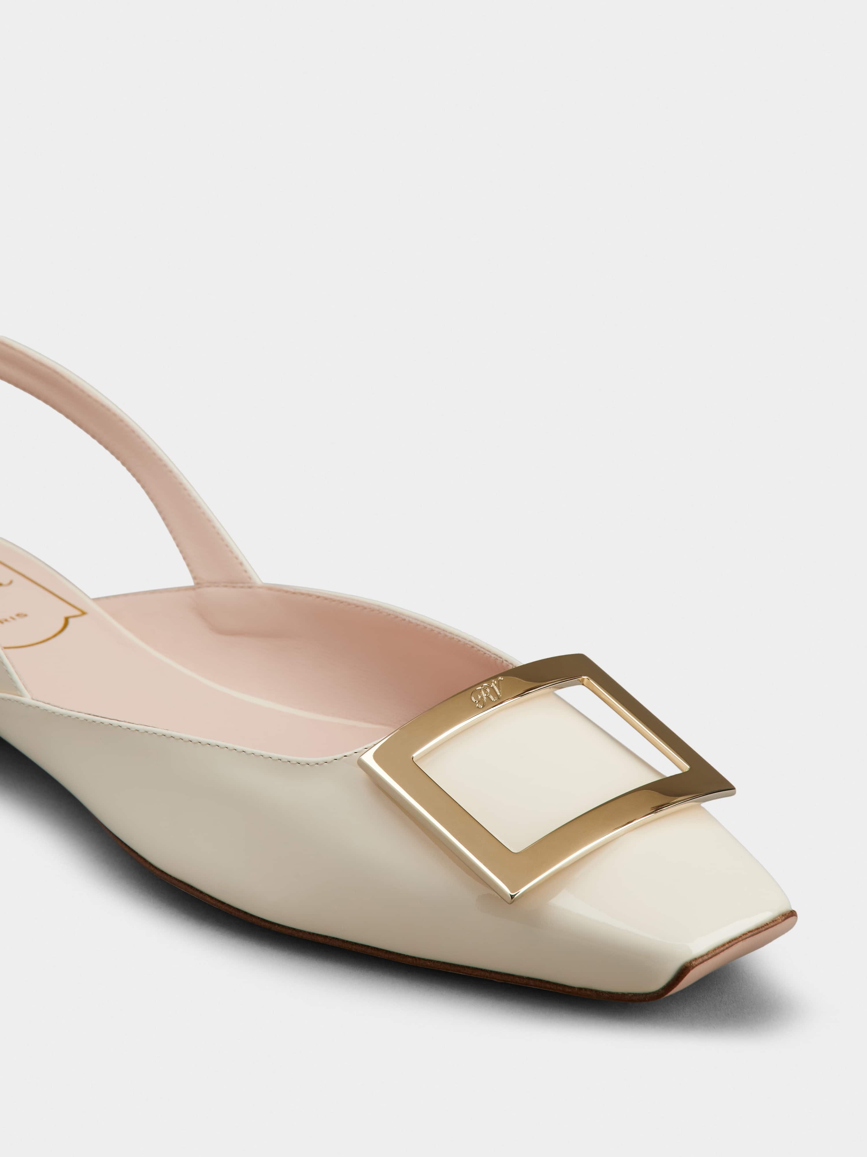 Trompette Metal Buckle Slingback Ballerinas in Patent Leather - 8