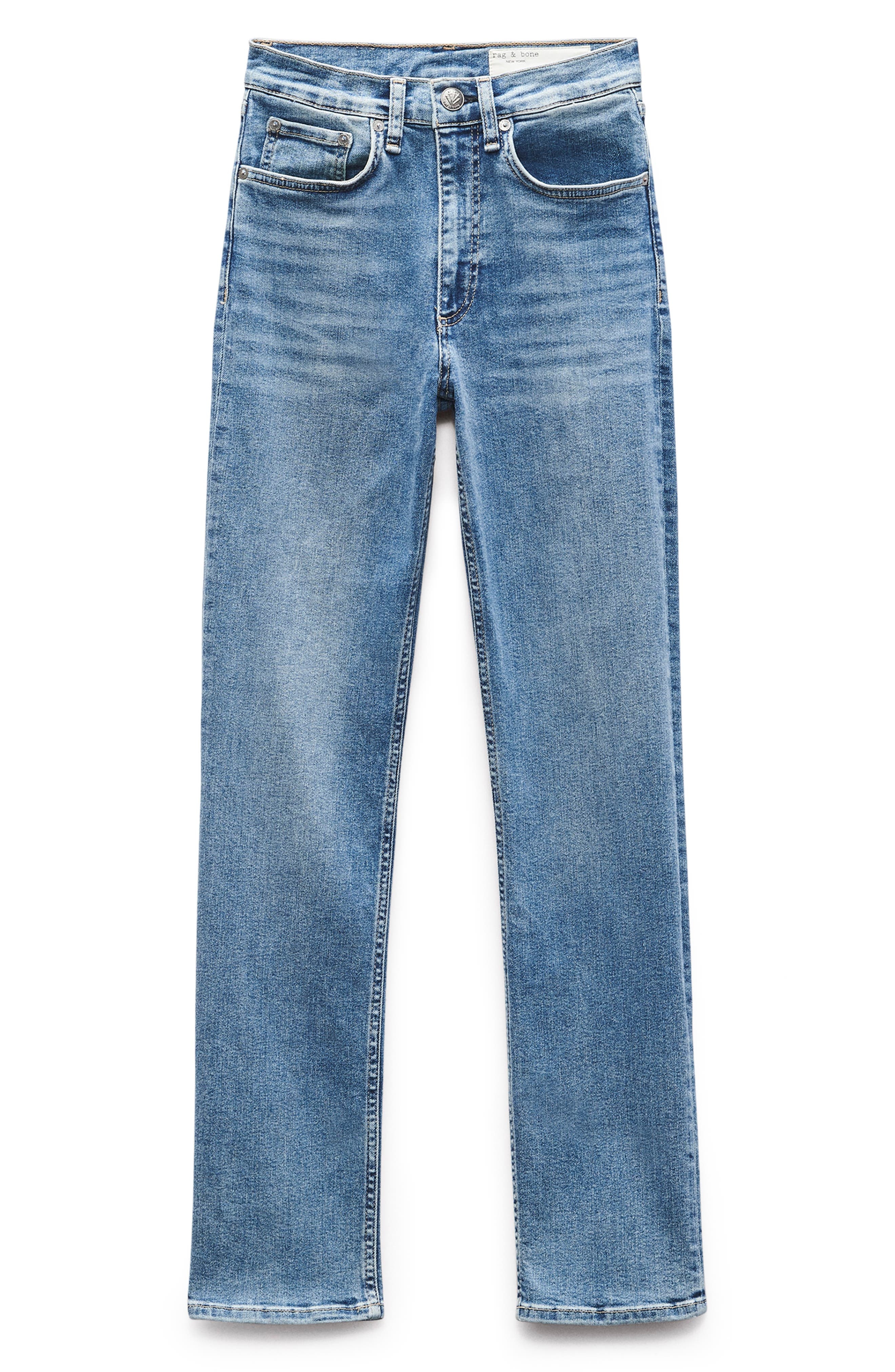 rag & bone Flexi Wren High Waist Slim Straight Leg Jeans in Mack at Nordstrom - 5