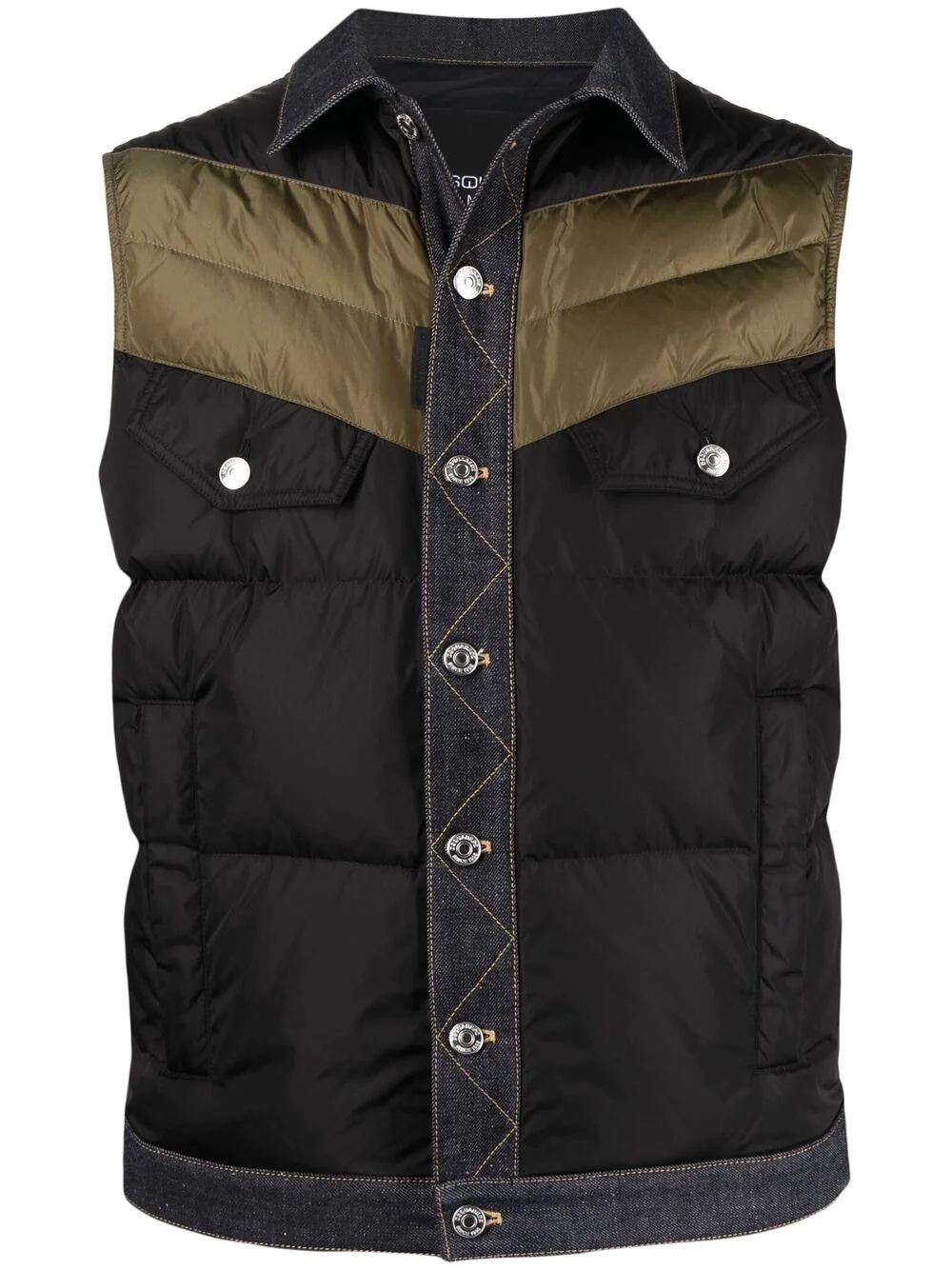 panelled padded gilet - 1