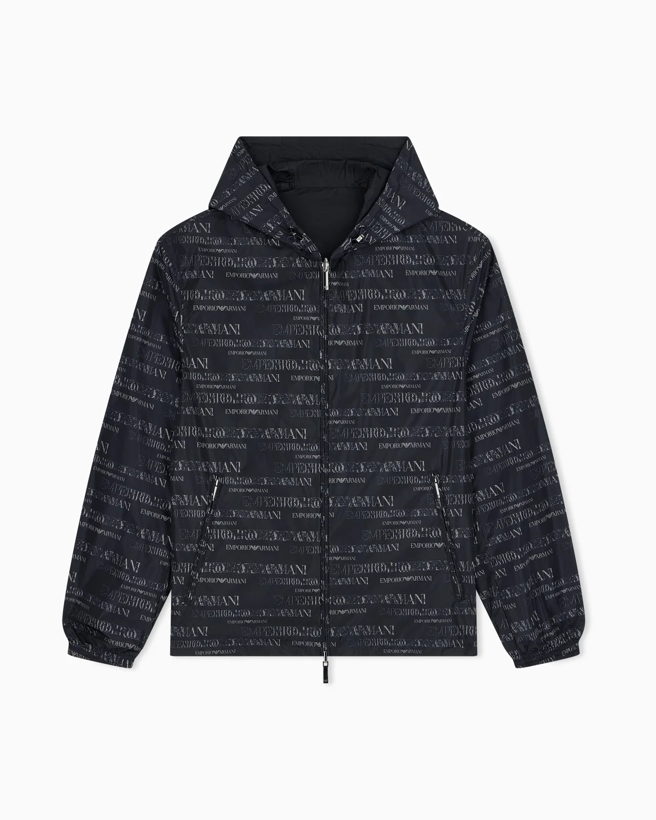 HOODED BLOUSON JACKET WITH A ZIP AND AN ALL-OVER PRINT - 1