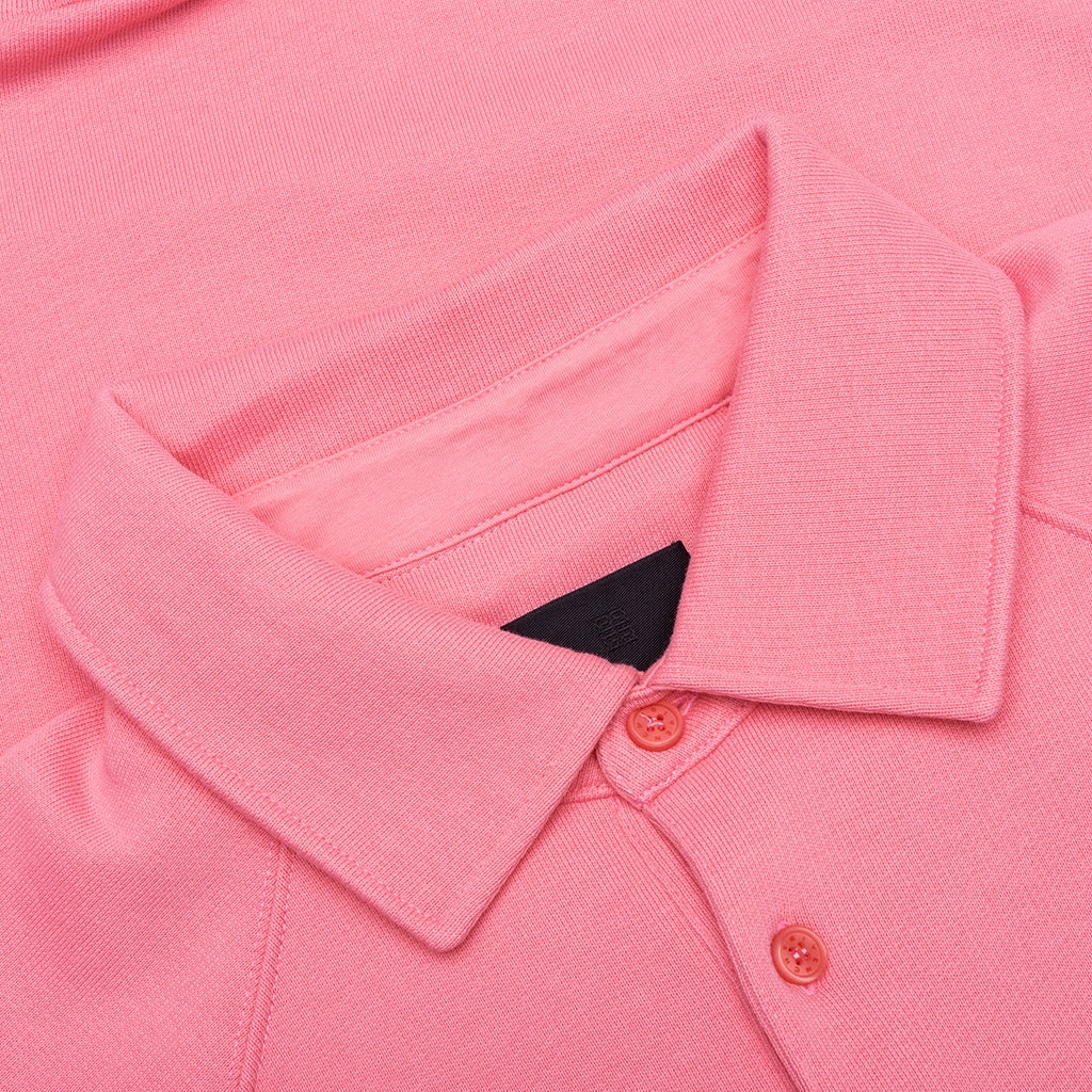 LOGO EMBROIDERED LONG-SLEEVE POLO SHIRT - CANDY PINK - 3