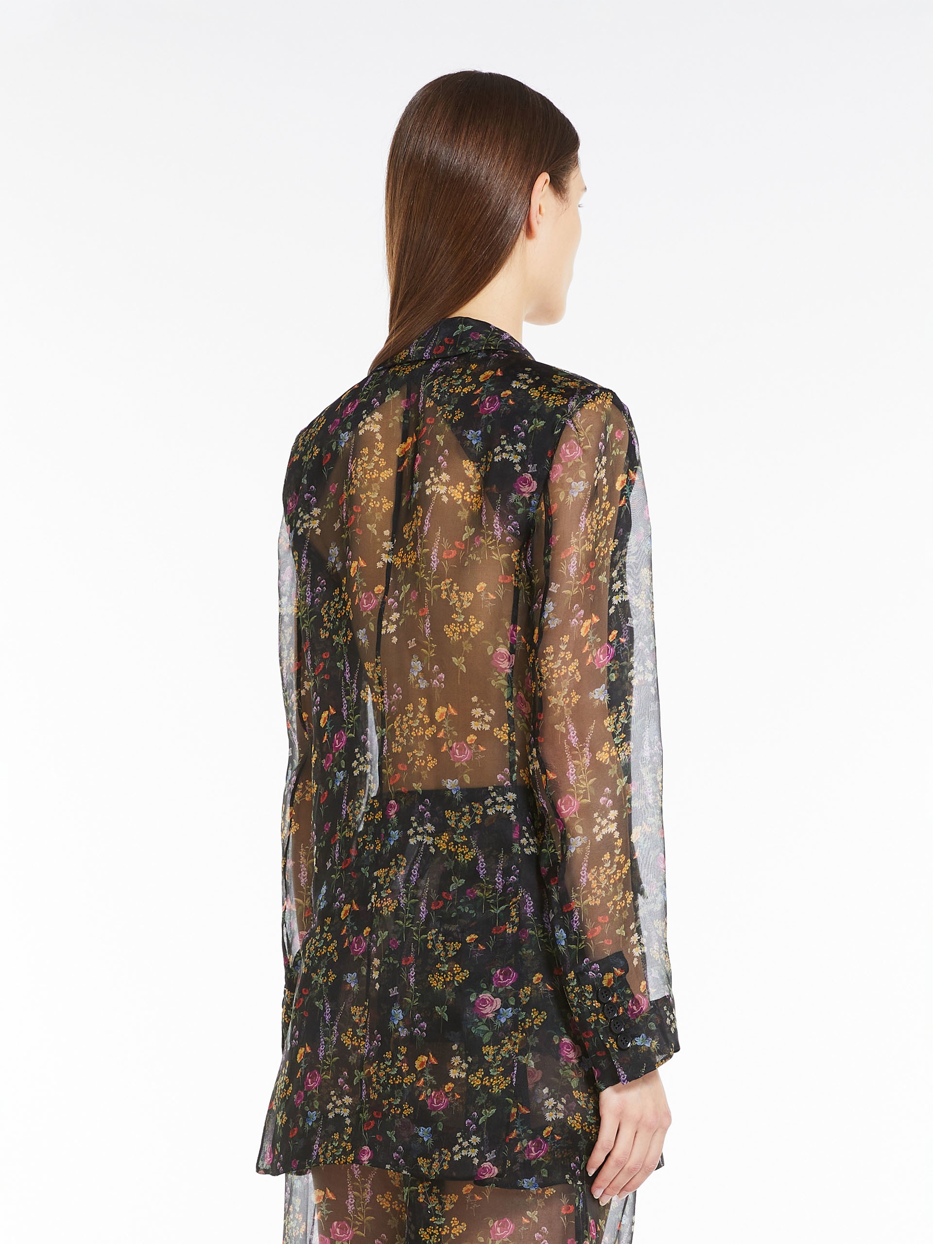 JABOT Floral silk organza blazer - 4