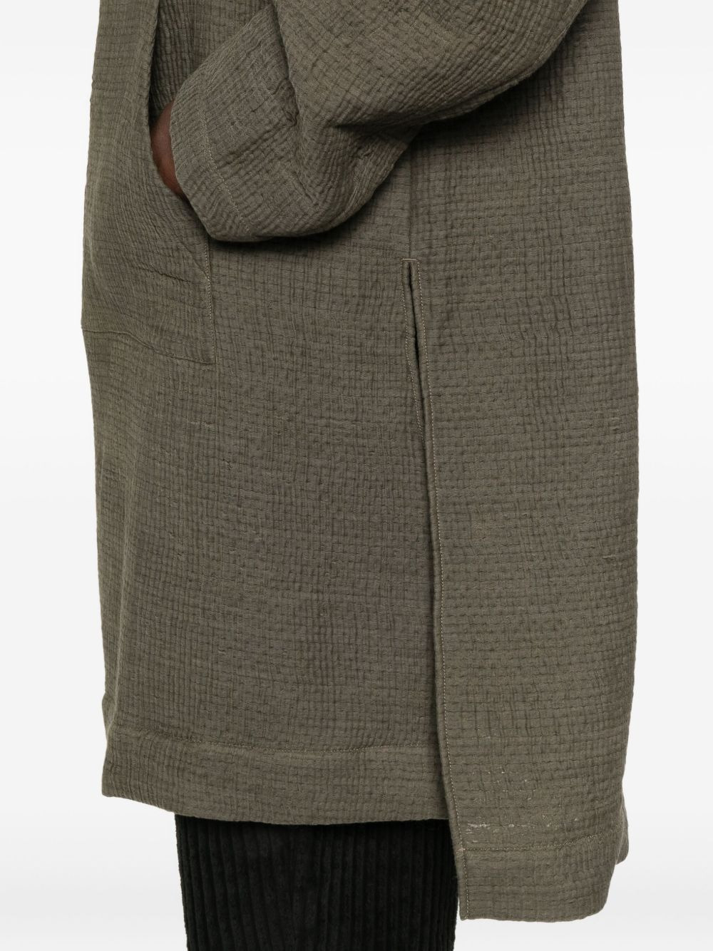 hooded long-sleeved coat - 5
