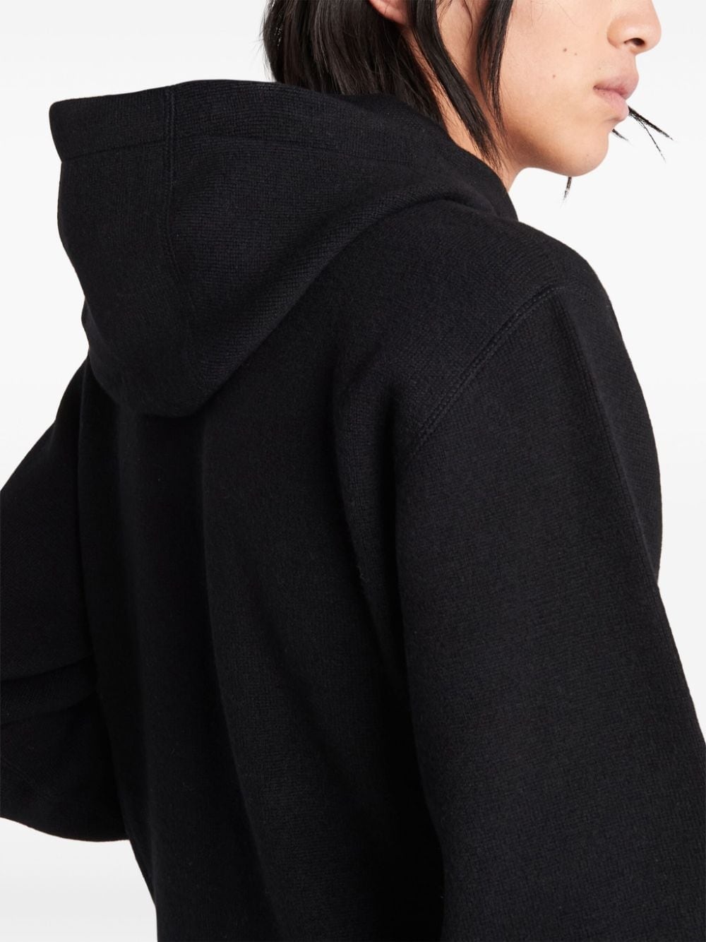 cashmere knitted zip-up hoodie - 5