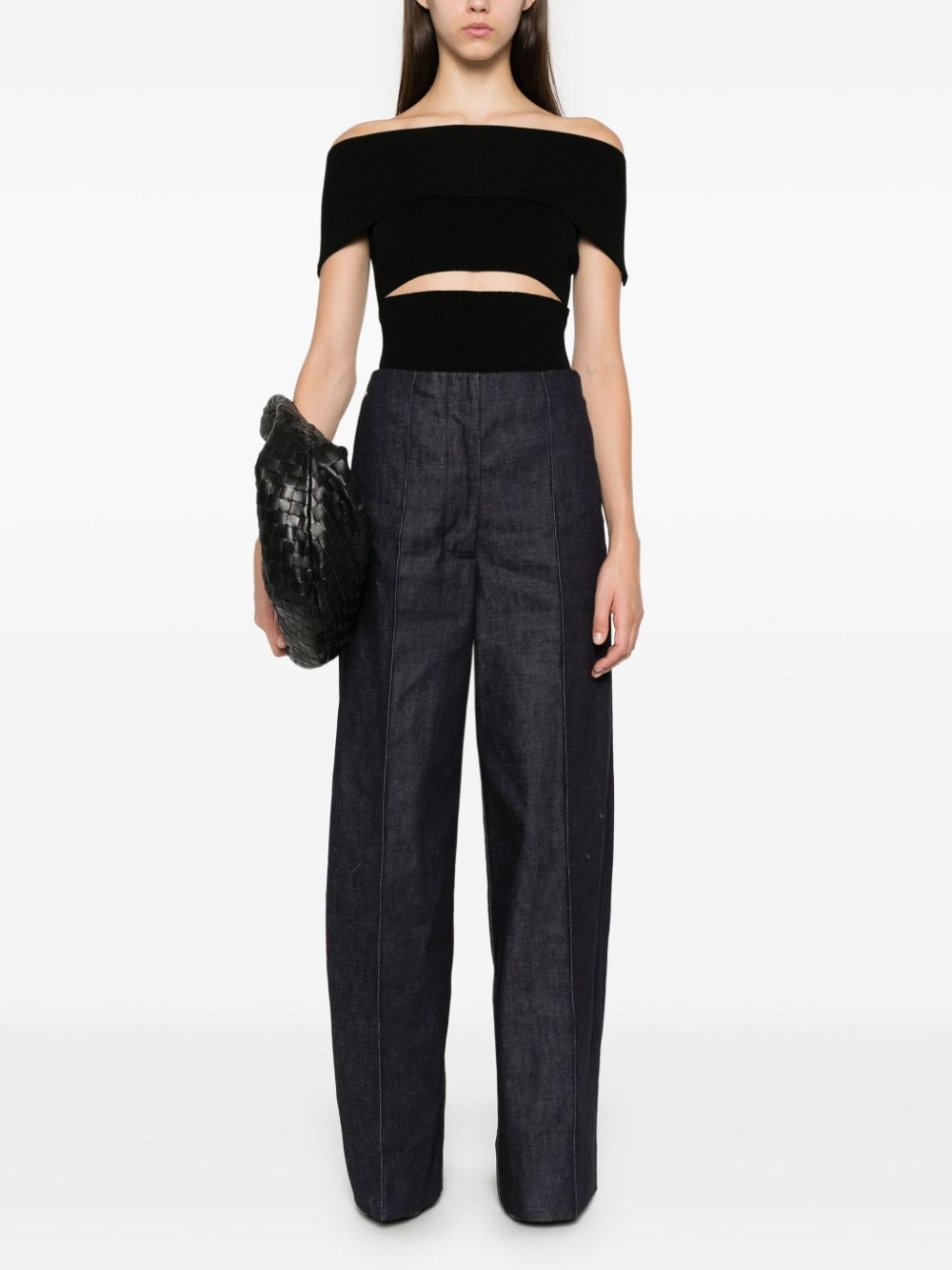 raised-seam wide jeans - 2