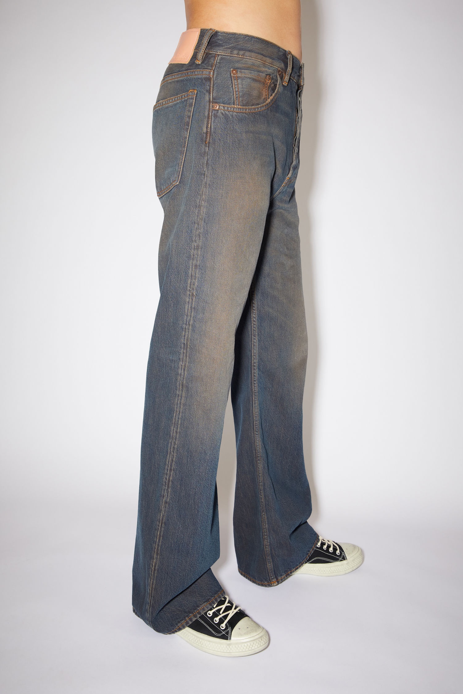 Loose bootcut jeans - Blue/brown - 4