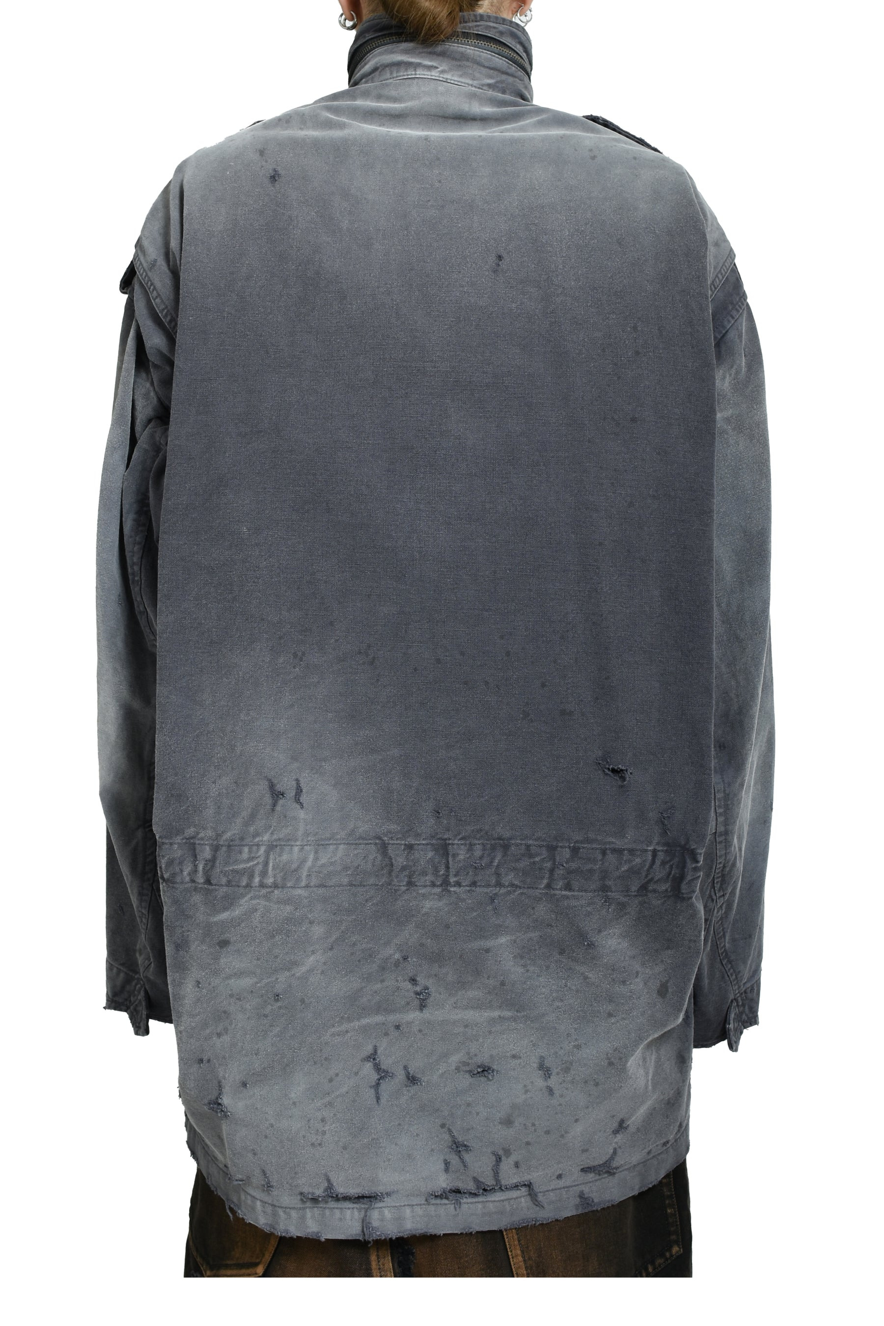 DISTRESSED M-65 JACKET / BLK - 2