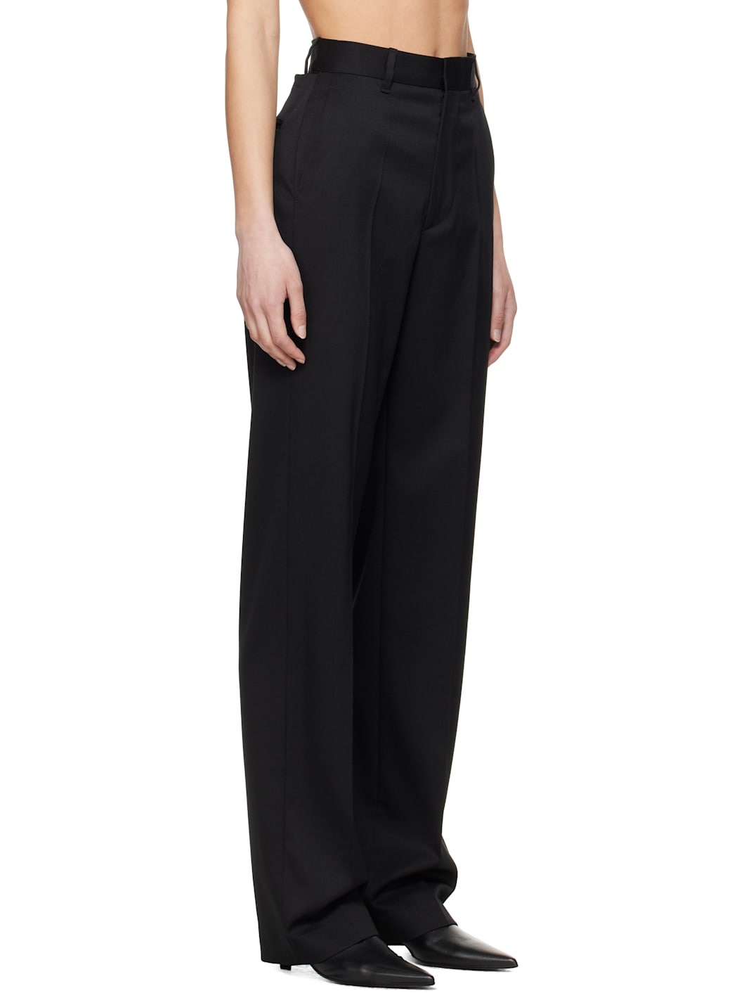 Black Tailoring Wool Blend Trousers - 2