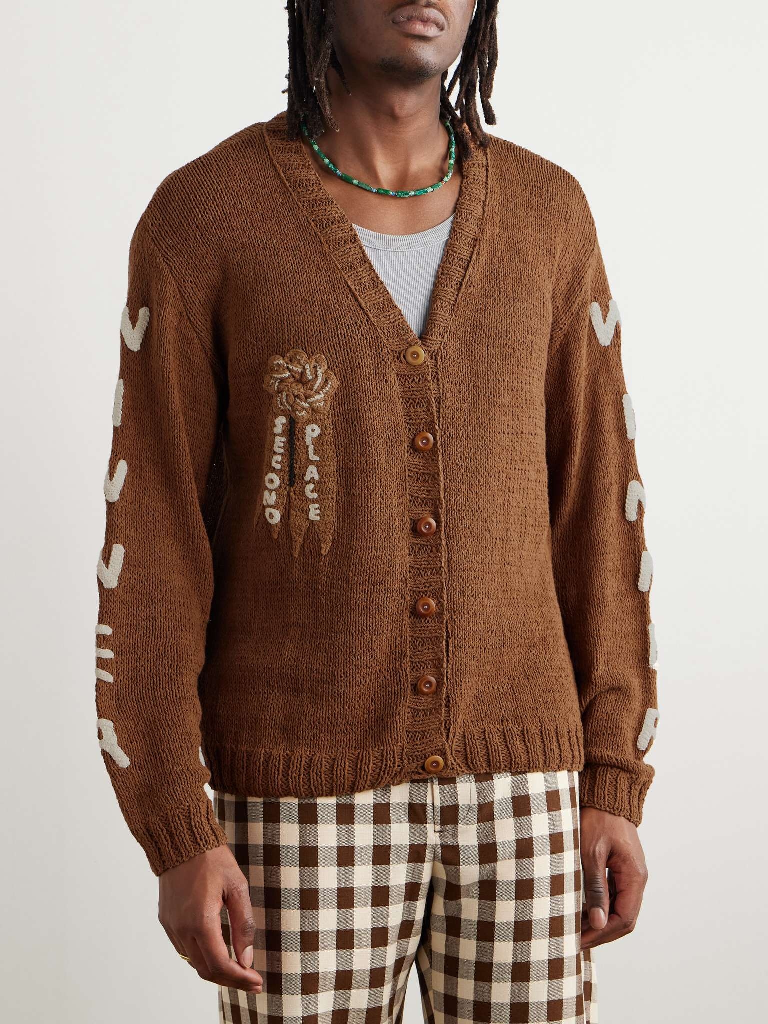 Twinsun Appliquéd Jacquard-Knit Organic Cotton Cardigan - 3