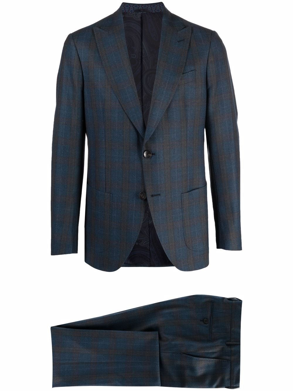 tartan-check single-breasted blazer - 1