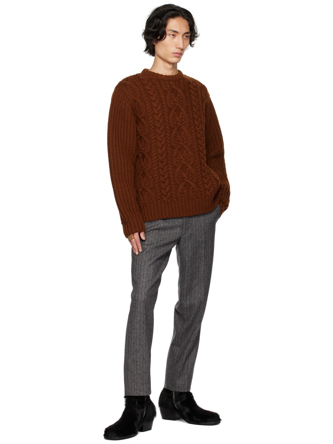 Brown Crewneck Sweater - 4