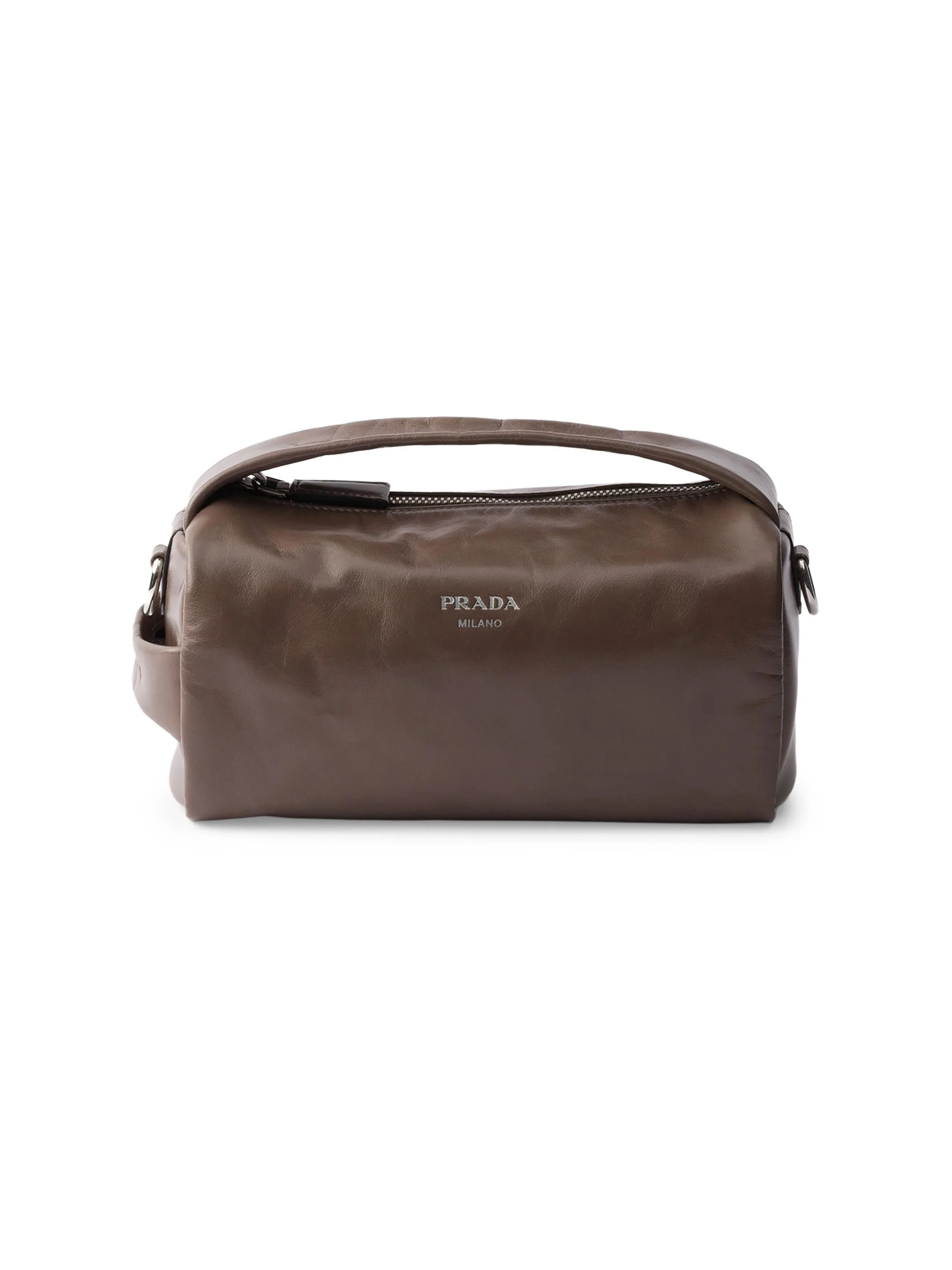 Men's Leather Shoulder Bag - Light Brown - 1