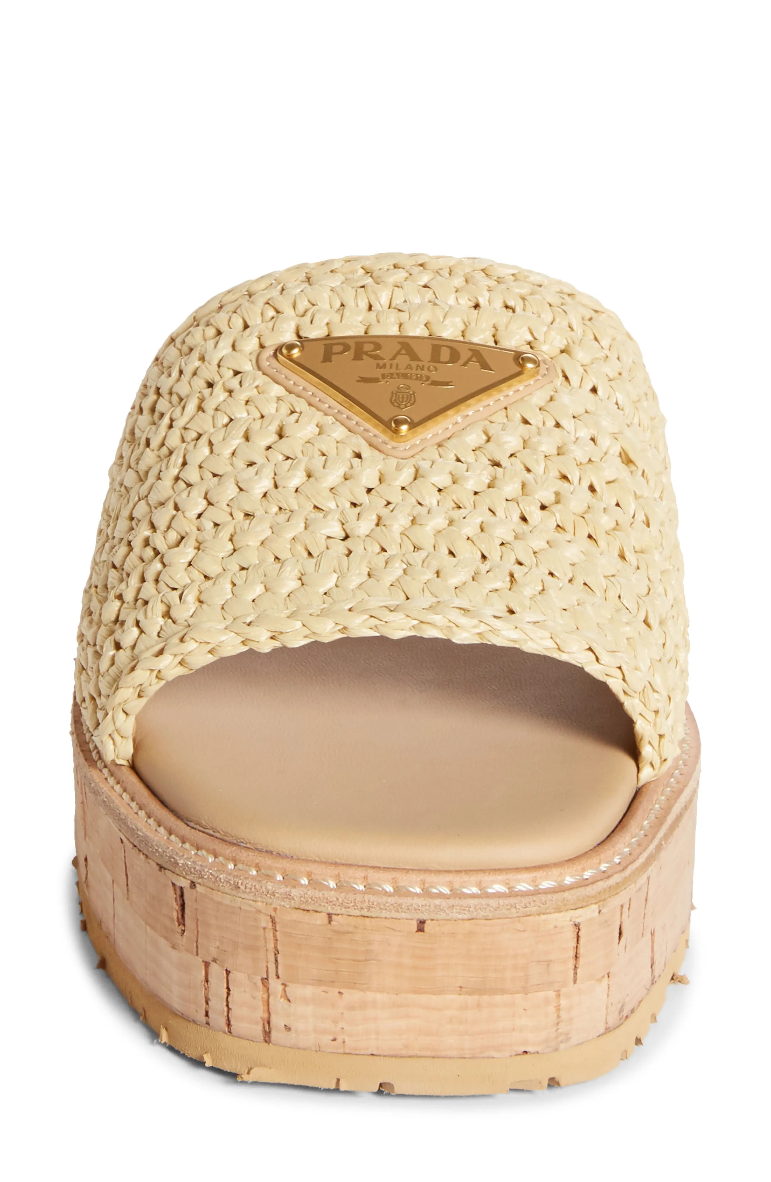 Raffia Platform Slide Sandal - 4