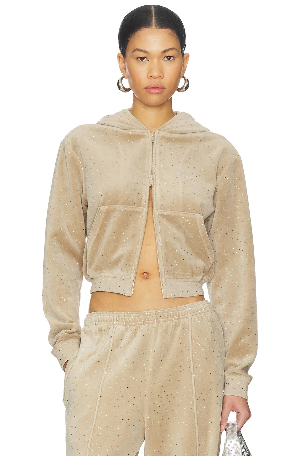 Allover Hotfix Shrunken Hoodie - 1