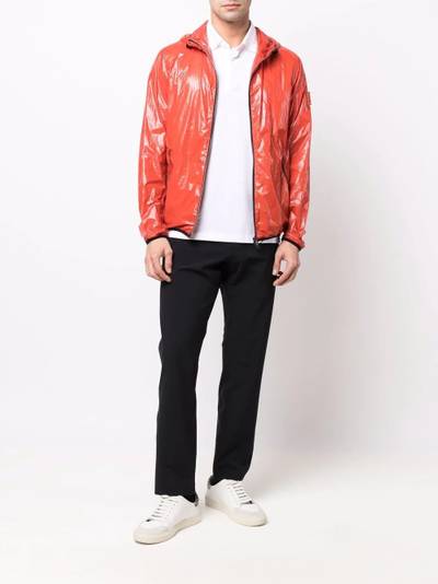 Herno high-shine logo-patch jacket outlook