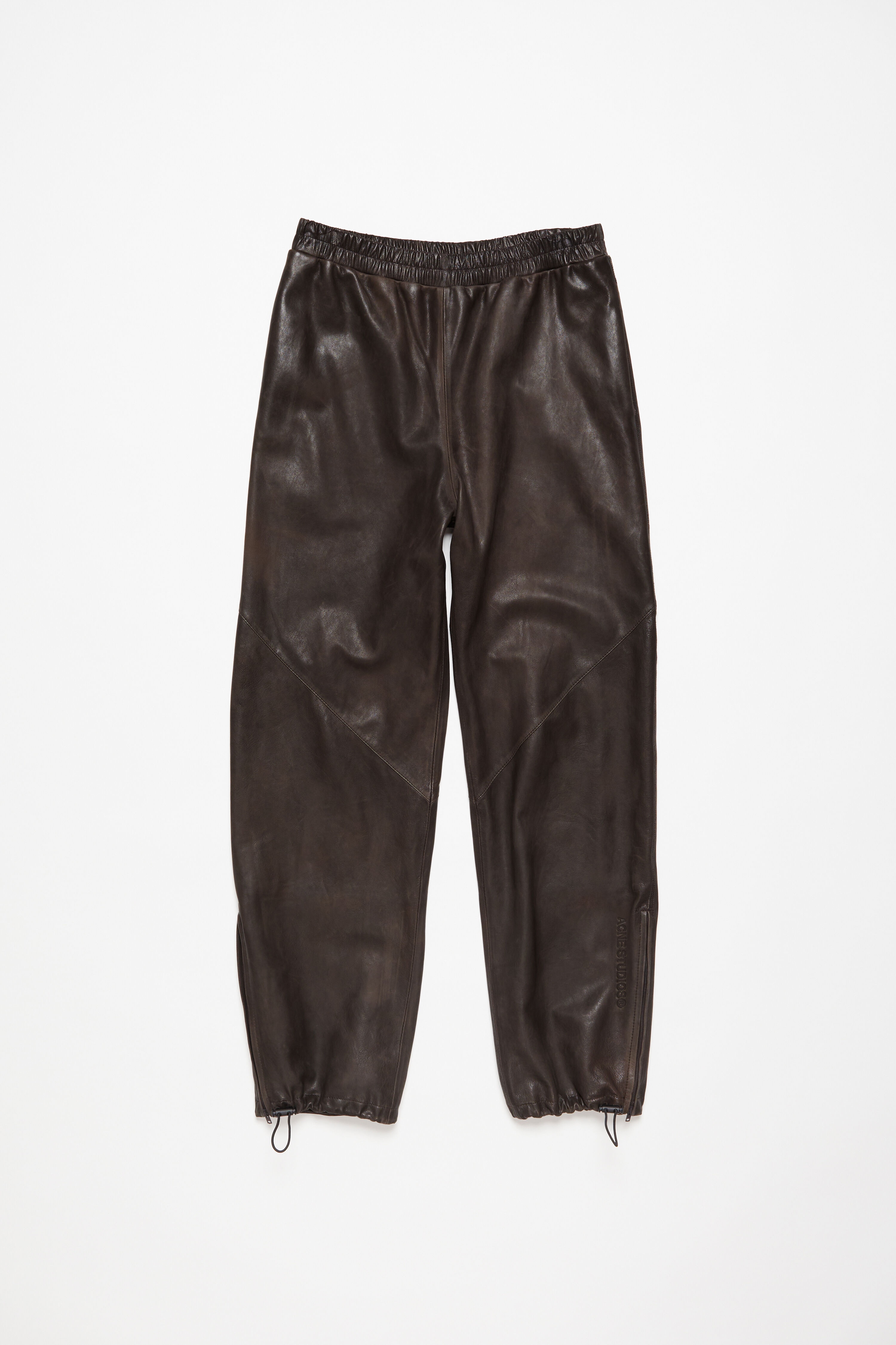 Leather casual trousers - Brown - 7