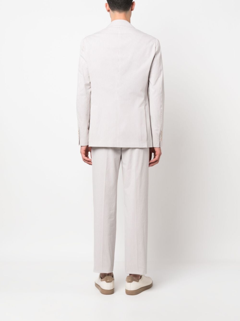 single-breasted striped cotton suit - 4