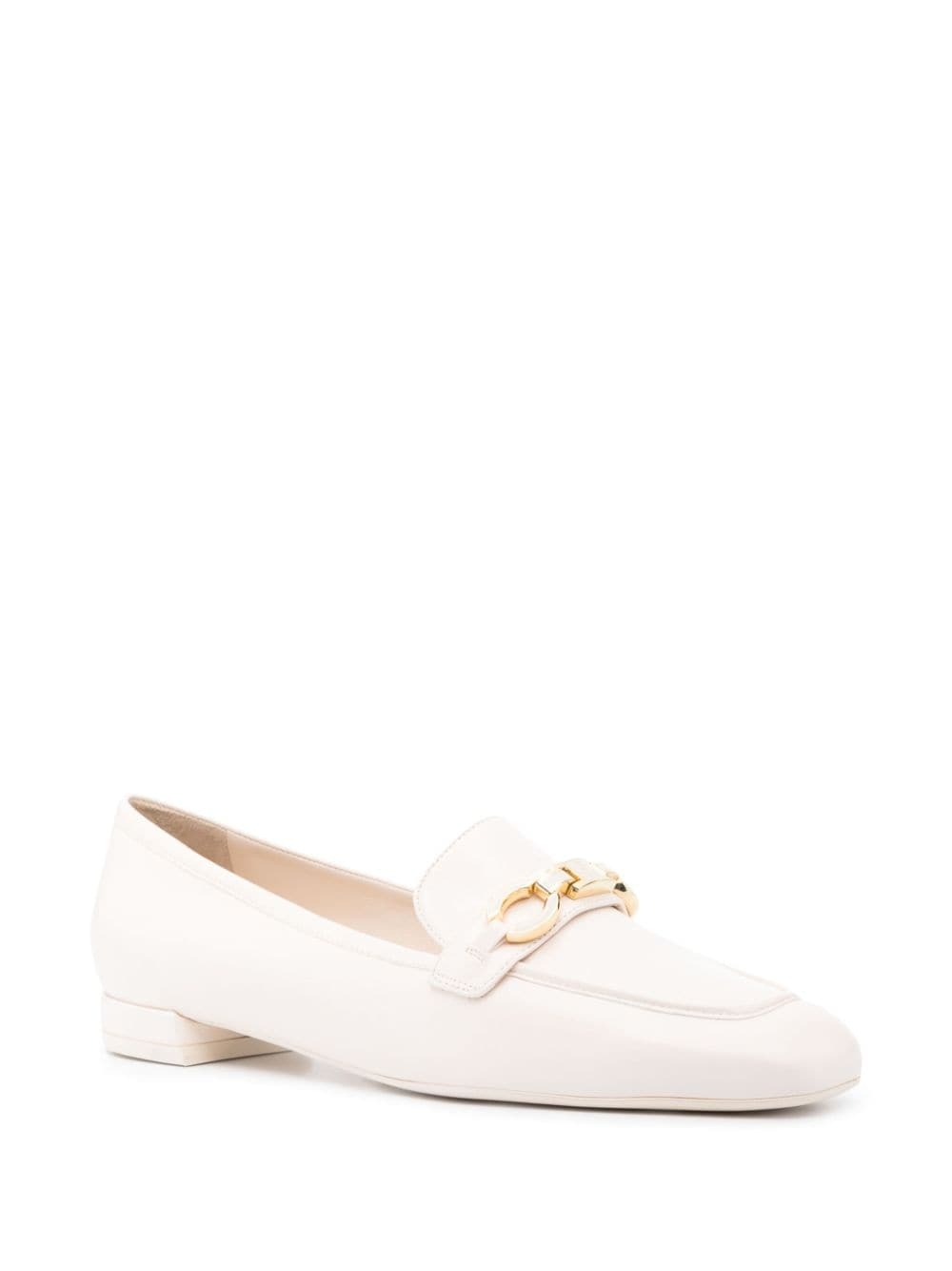 logo-plaque leather loafers - 2