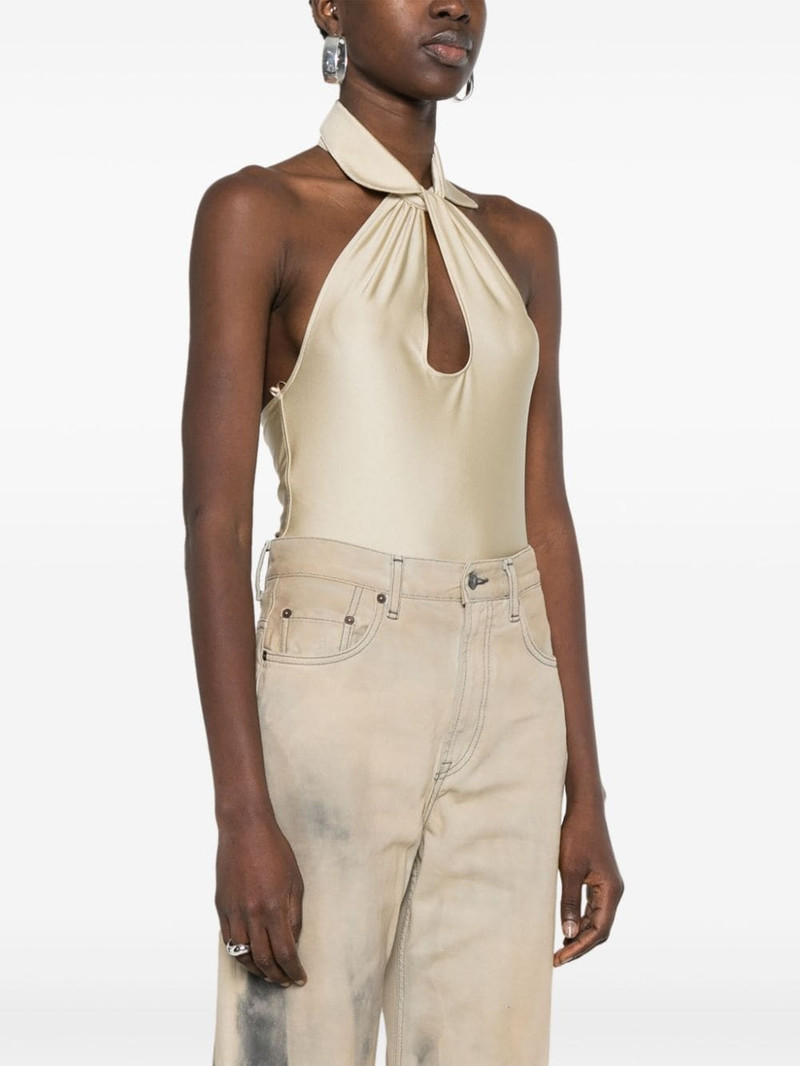 spread-collar cut-out detail bodysuit 3