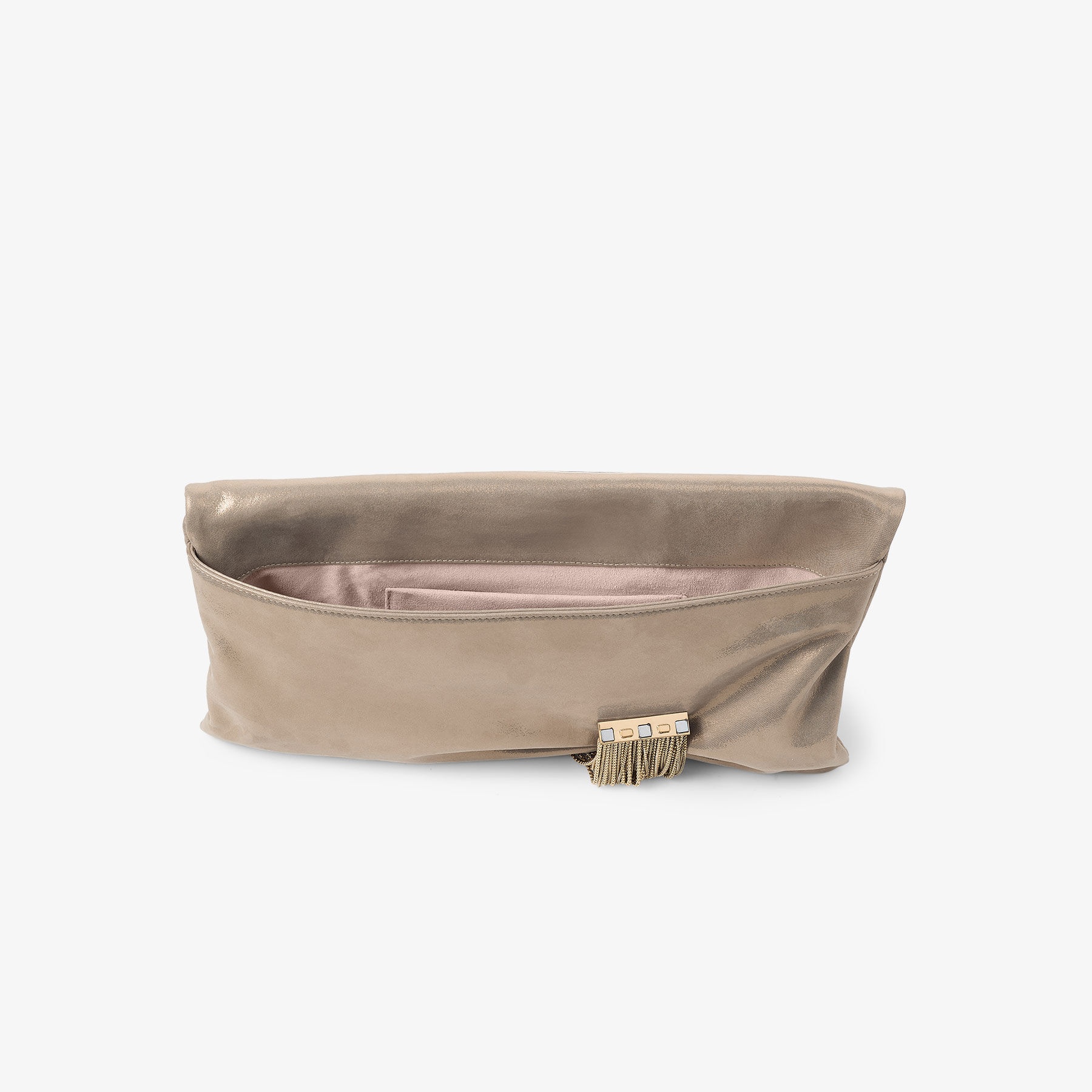 Zandra
Gold Shimmer Suede Clutch Bag - 5