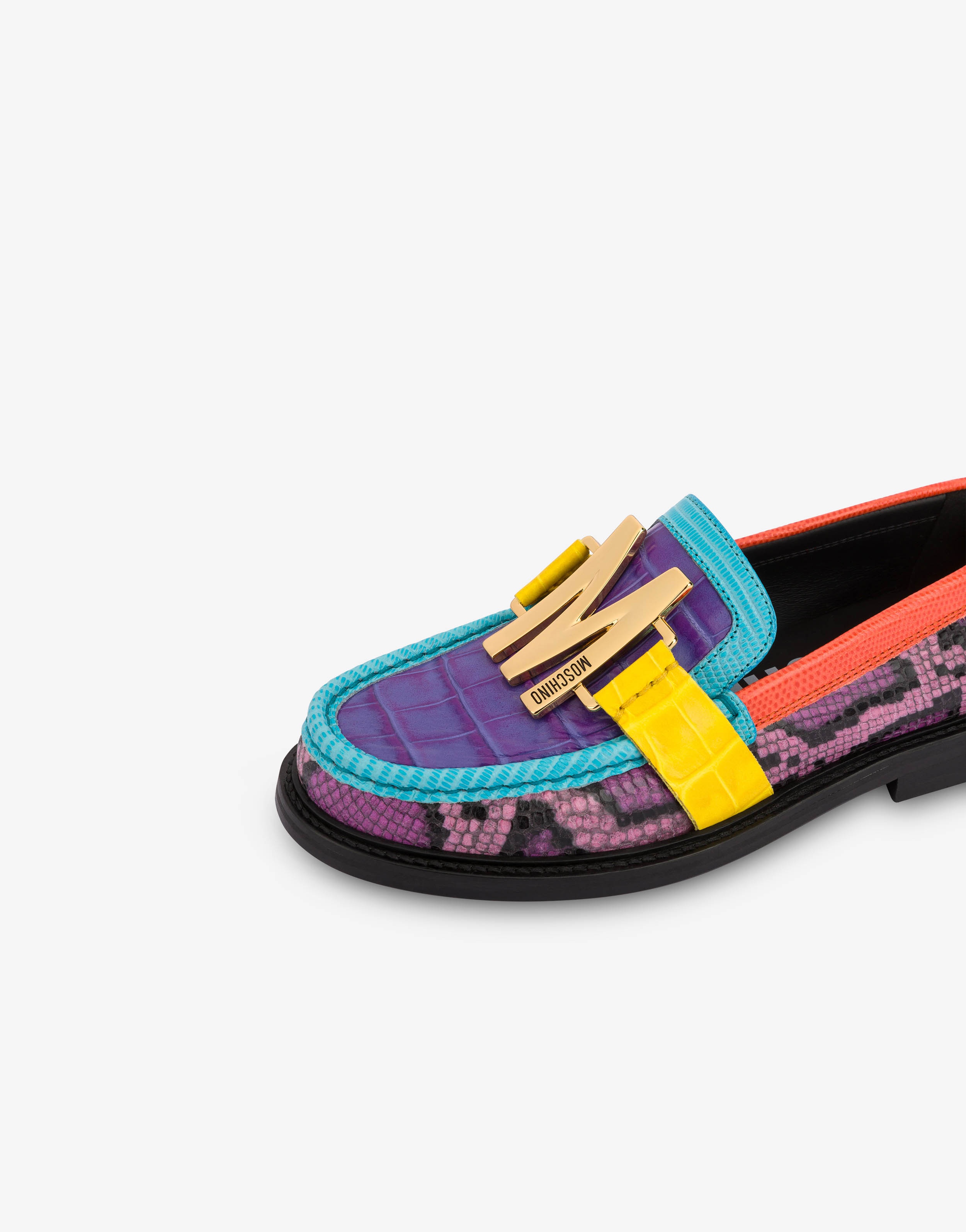CALFSKIN PATCHWORK LOGO M LOAFERS - 4
