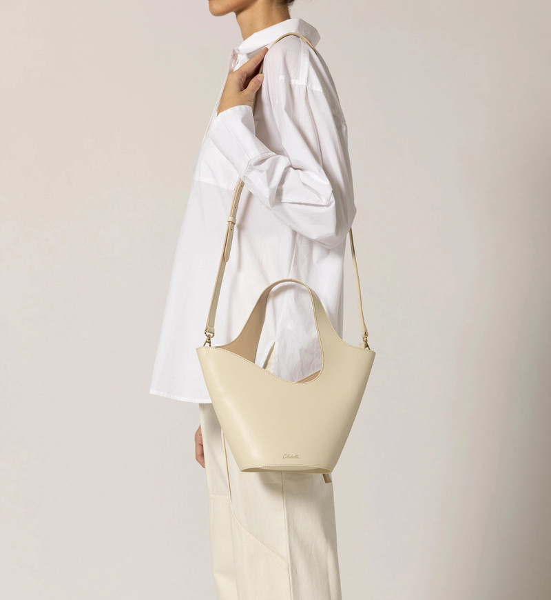 MINI ASTRID TOTE BAG | IVORY/MOCASSIN 4