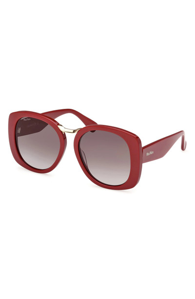 Max Mara 55mm Round Sunglasses in Shiny Bordeaux /Smoke outlook