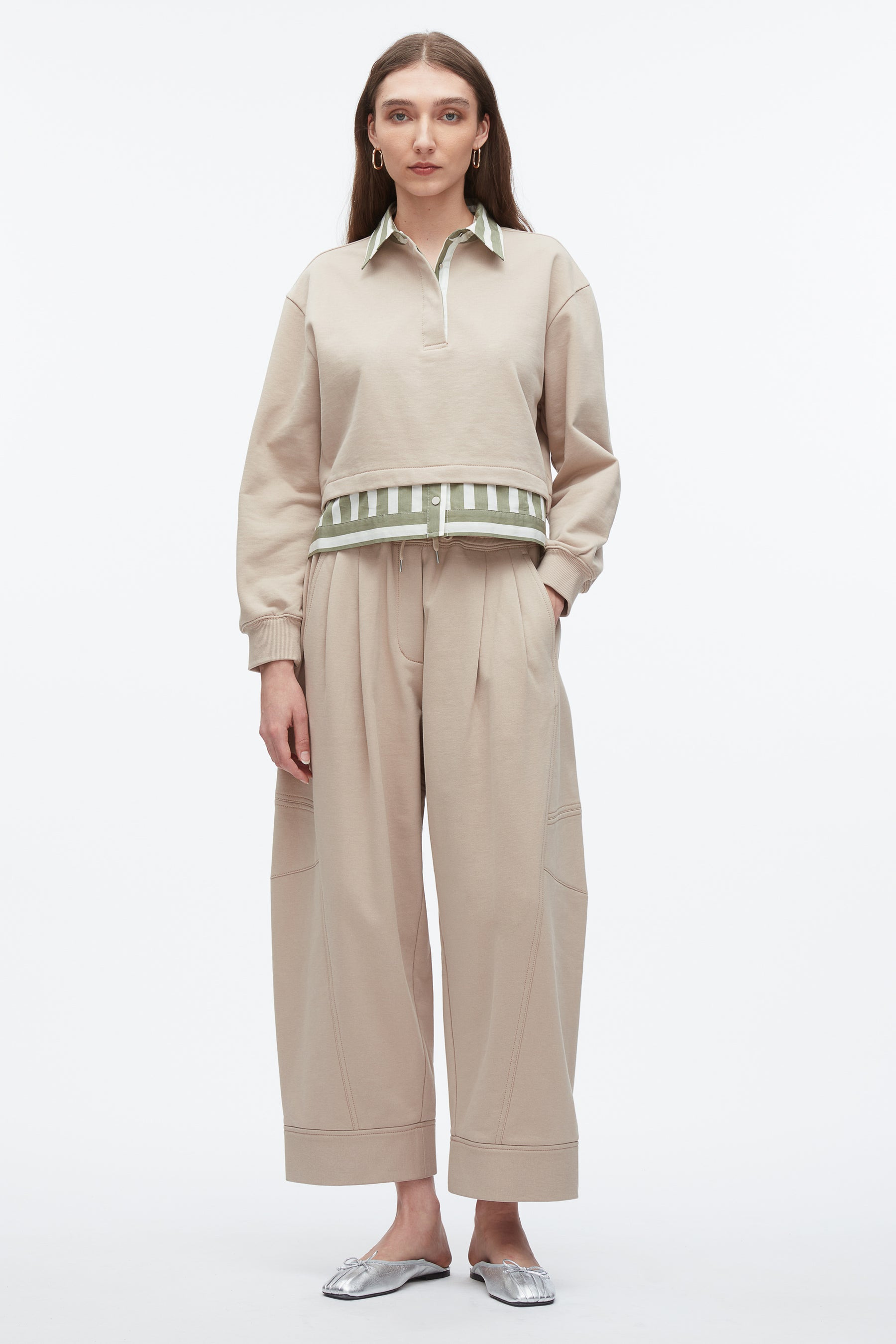 Cropped Polo With Stripe Combo - 2