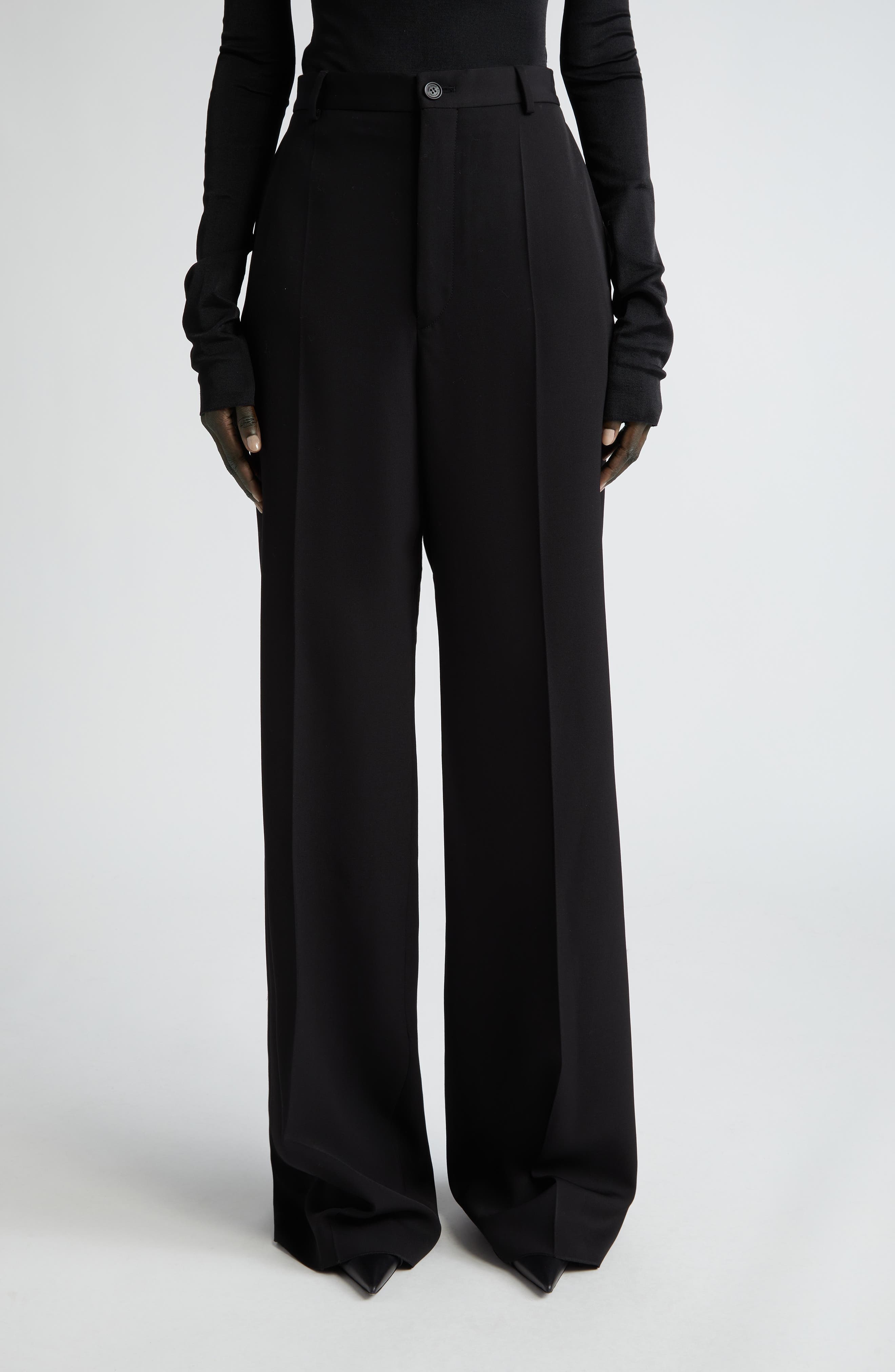 Regular Fit Wool Barathea Pants - 1