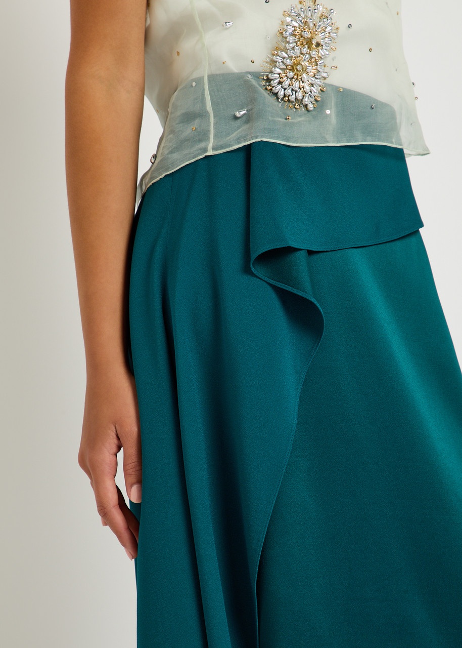 Erdem Draped Satin Midi Skirt - 5