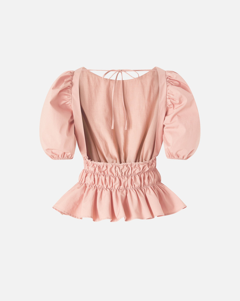 PINKO CROPPED TOP WITH RUFFLES AND OPEN BACK outlook