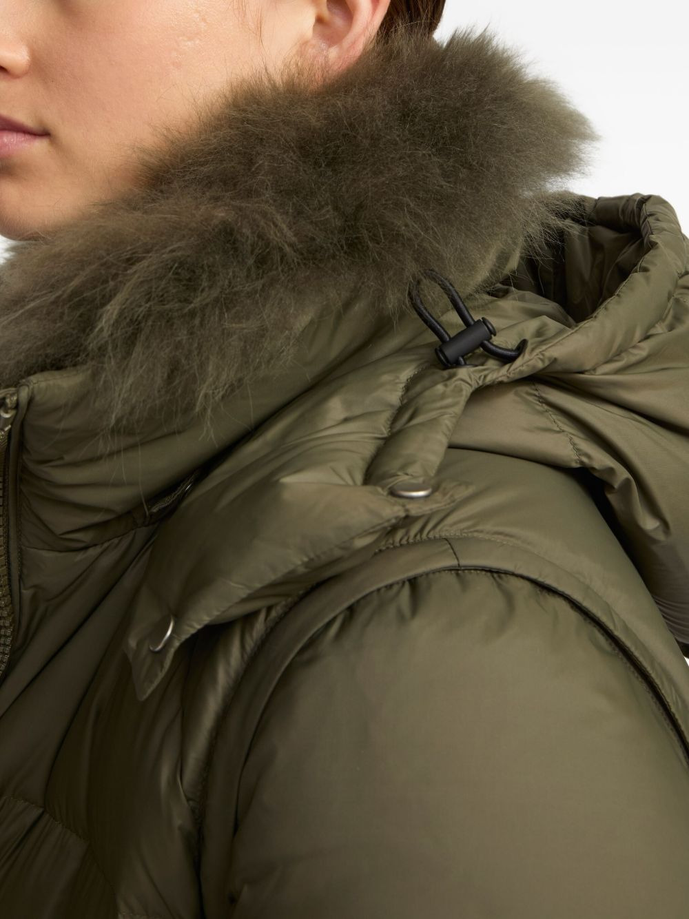 lambshearling-trimmed hooded coat - 5