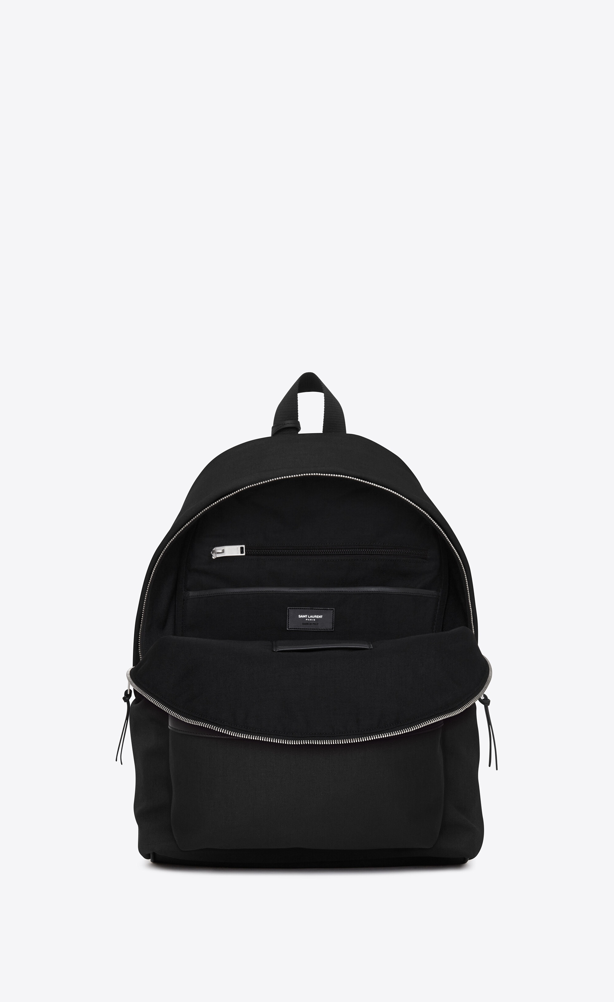 city backpack in canvas, nylon and leather - 4