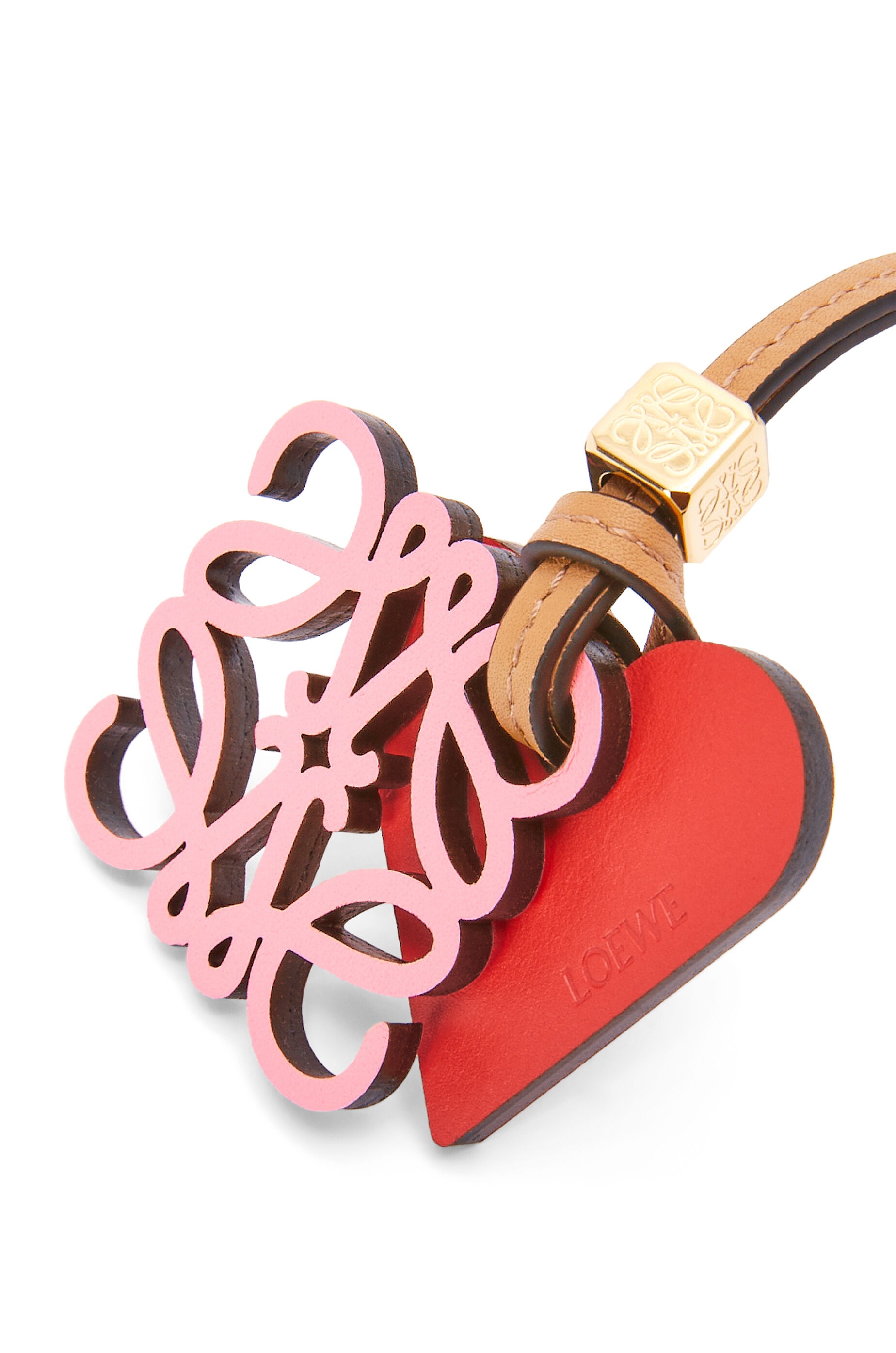 Heart Anagram charm in calfskin and metal - 2