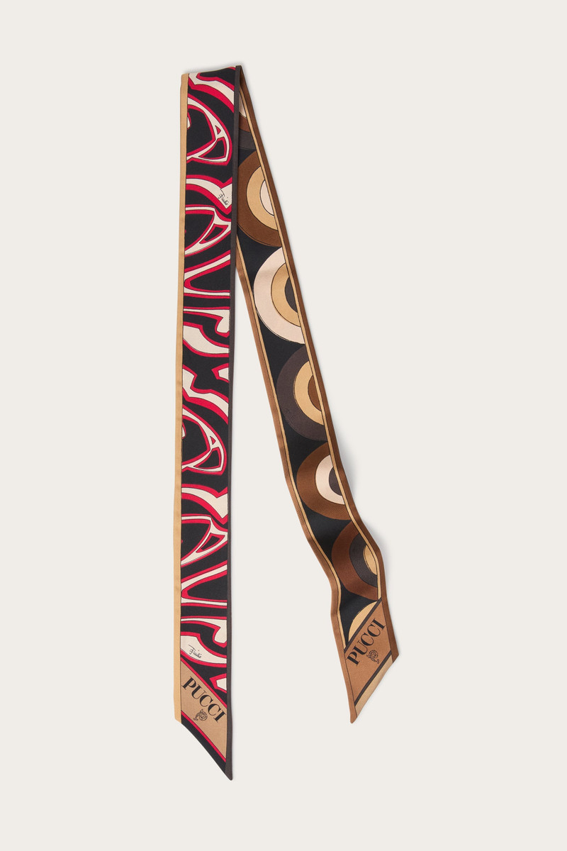 ONDE AND LABIRINTO PRINT SILK TWILL SCARF 1