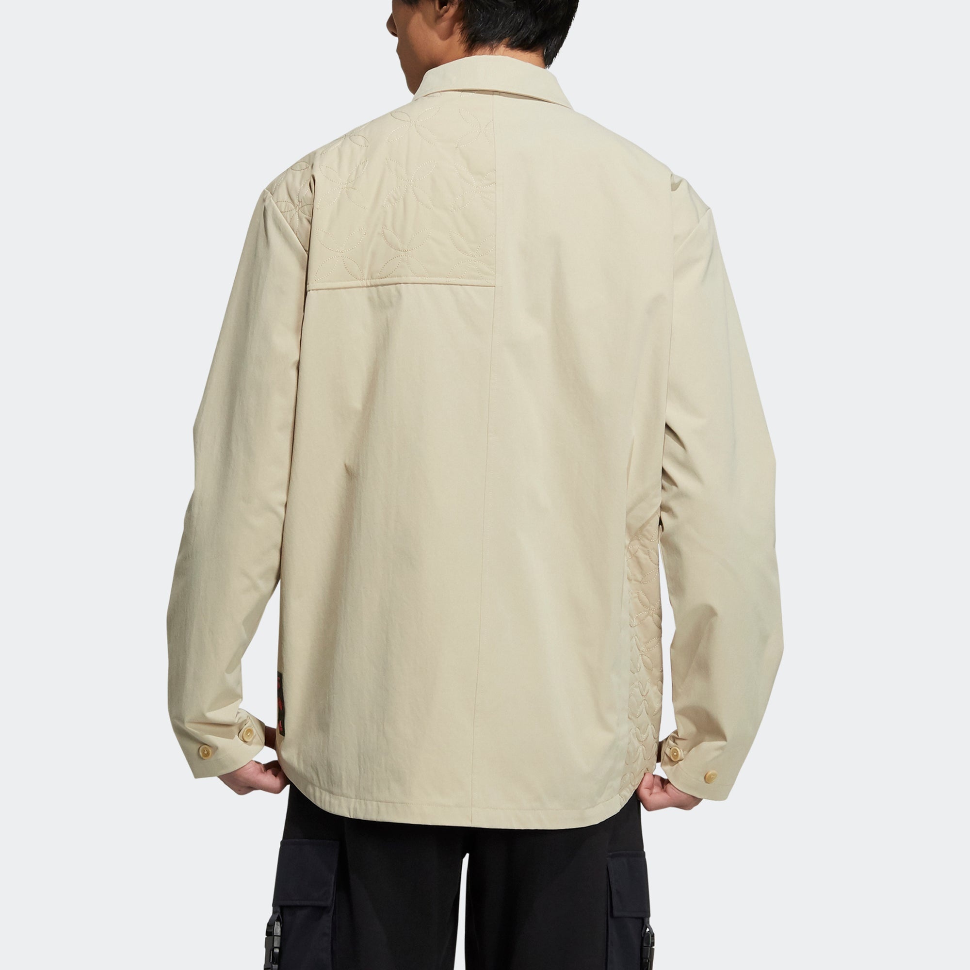 Men's adidas originals Cny Limited Button Sports Long Sleeves Prairie Brown Shirt HD0348 - 3