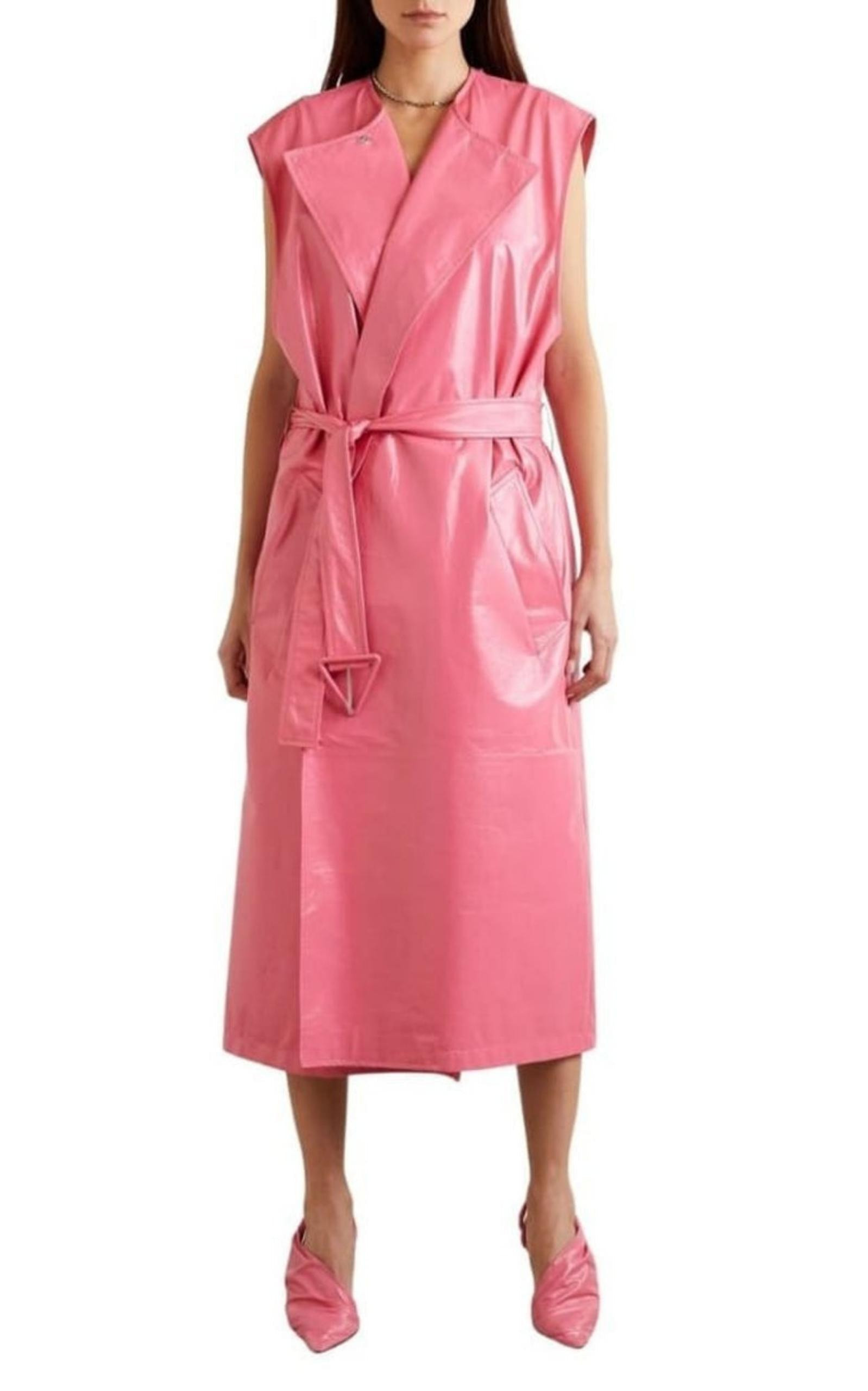 Convertible Crinkled Glossed-leather Trench Coat - 4