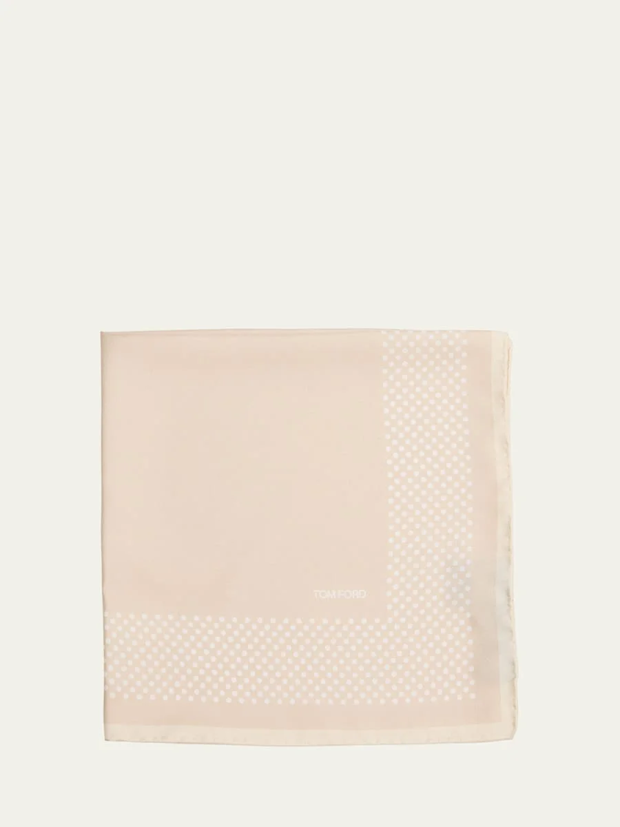 Men's Polka Dot Mulberry Silk Pocket Square - 1